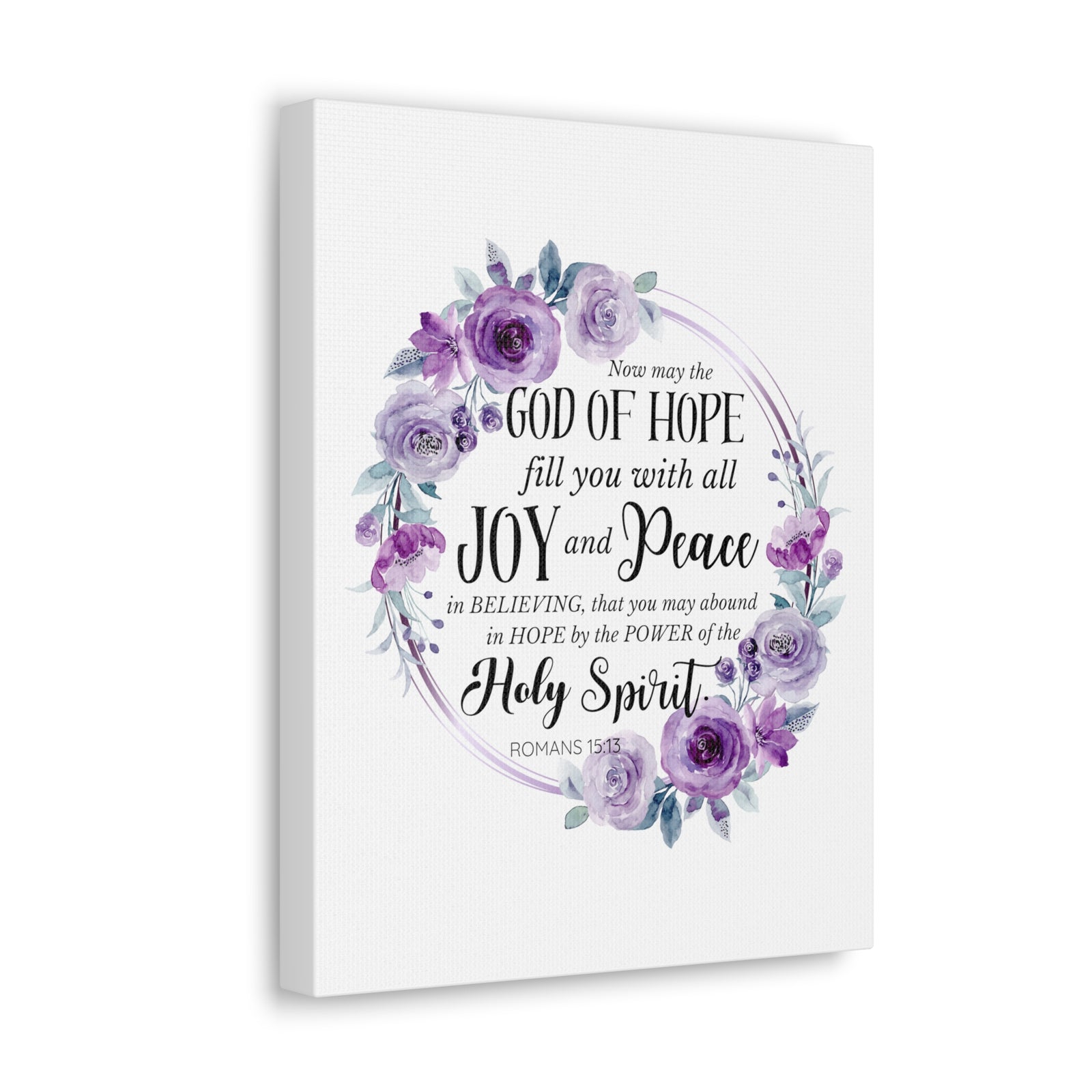 Scripture Walls Romans 15:13 Joy and Peace Wreath Bible Verse Canvas Christian Wall Art Ready to Hang Unframed-Express Your Love Gifts