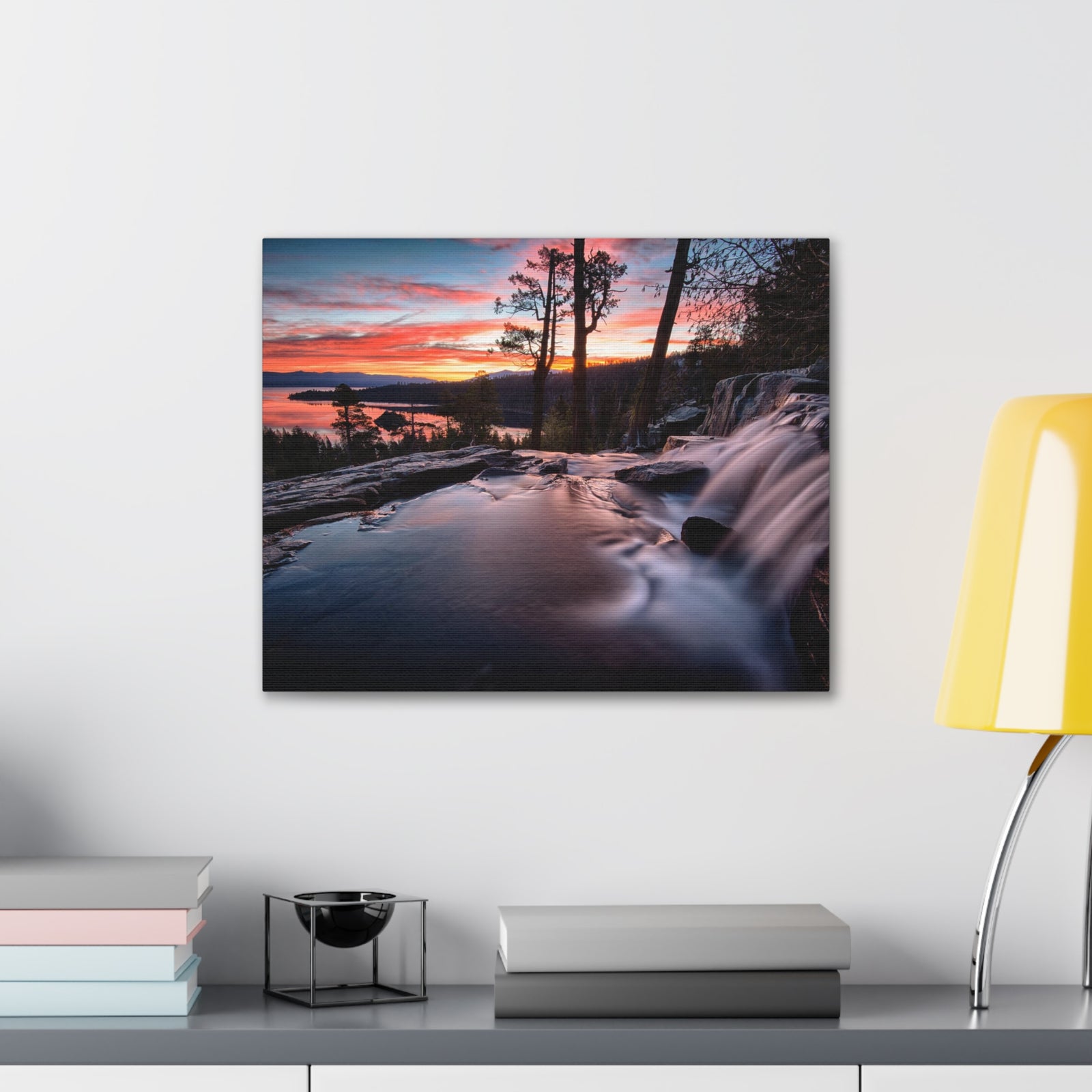 Lake Water Rushing Nature Wilderness Photography Canvas Wall Art for Home Decor Ready-to-Hang-Express Your Love Gifts