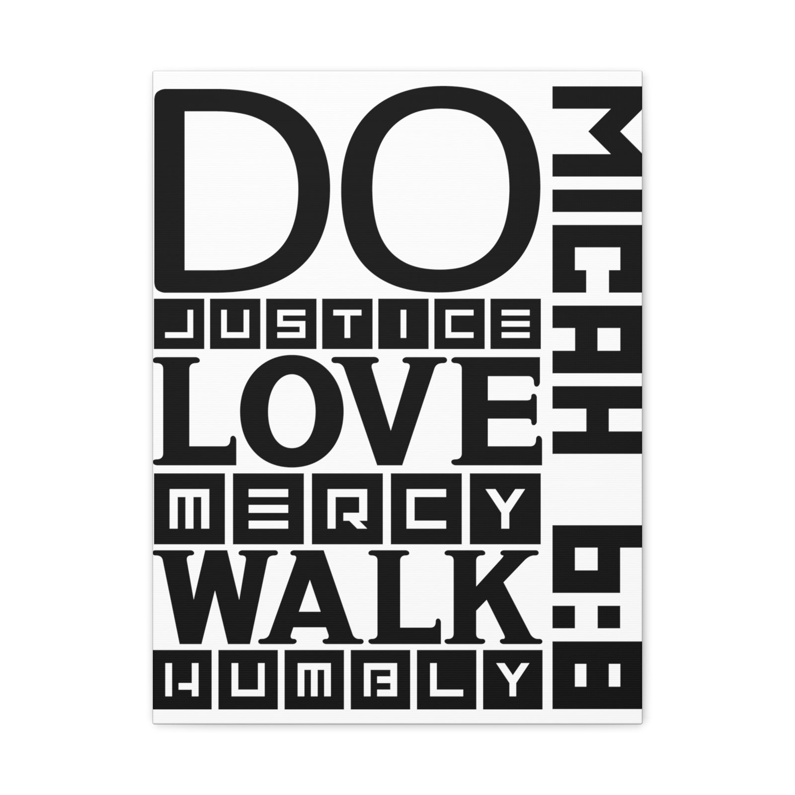 Scripture Walls Micah 6:8 DO Justice Bible Verse Canvas Christian Wall Art Ready to Hang Unframed-Express Your Love Gifts