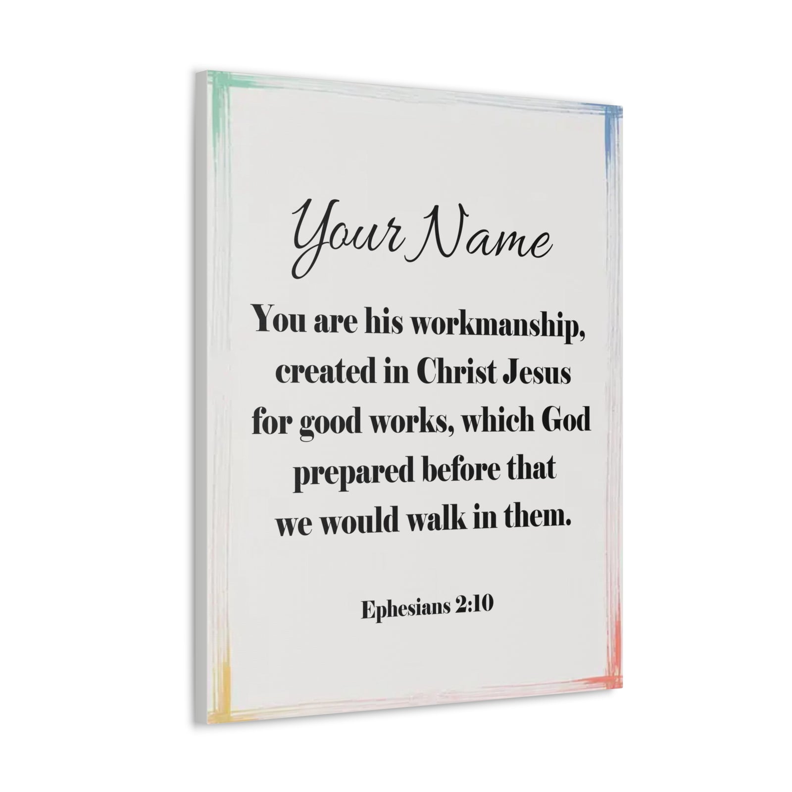 Scripture Walls Personalized Ephesians 2:10 Bible Chapter Canvas Christian Wall Art Ready to Hang-Express Your Love Gifts