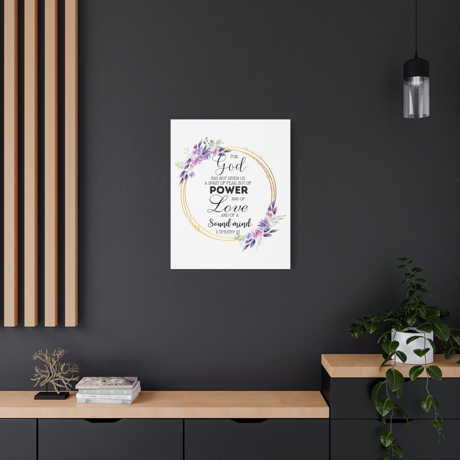 Scripture Walls 2 Timothy 1:7 Power Bible Verse Canvas Christian Wall Art Ready to Hang Unframed-Express Your Love Gifts