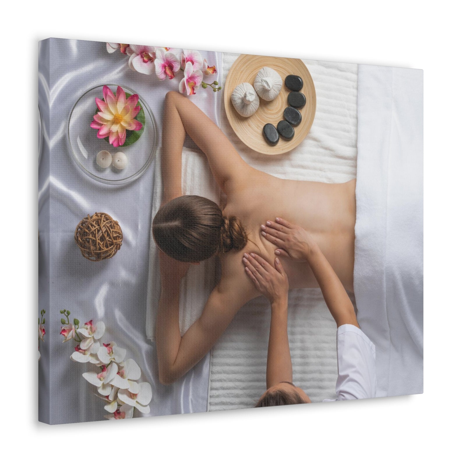 Woman Spa Massage Forest Floral Nature Photography Canvas Wall Art for Home Decor Ready-to-Hang-Express Your Love Gifts
