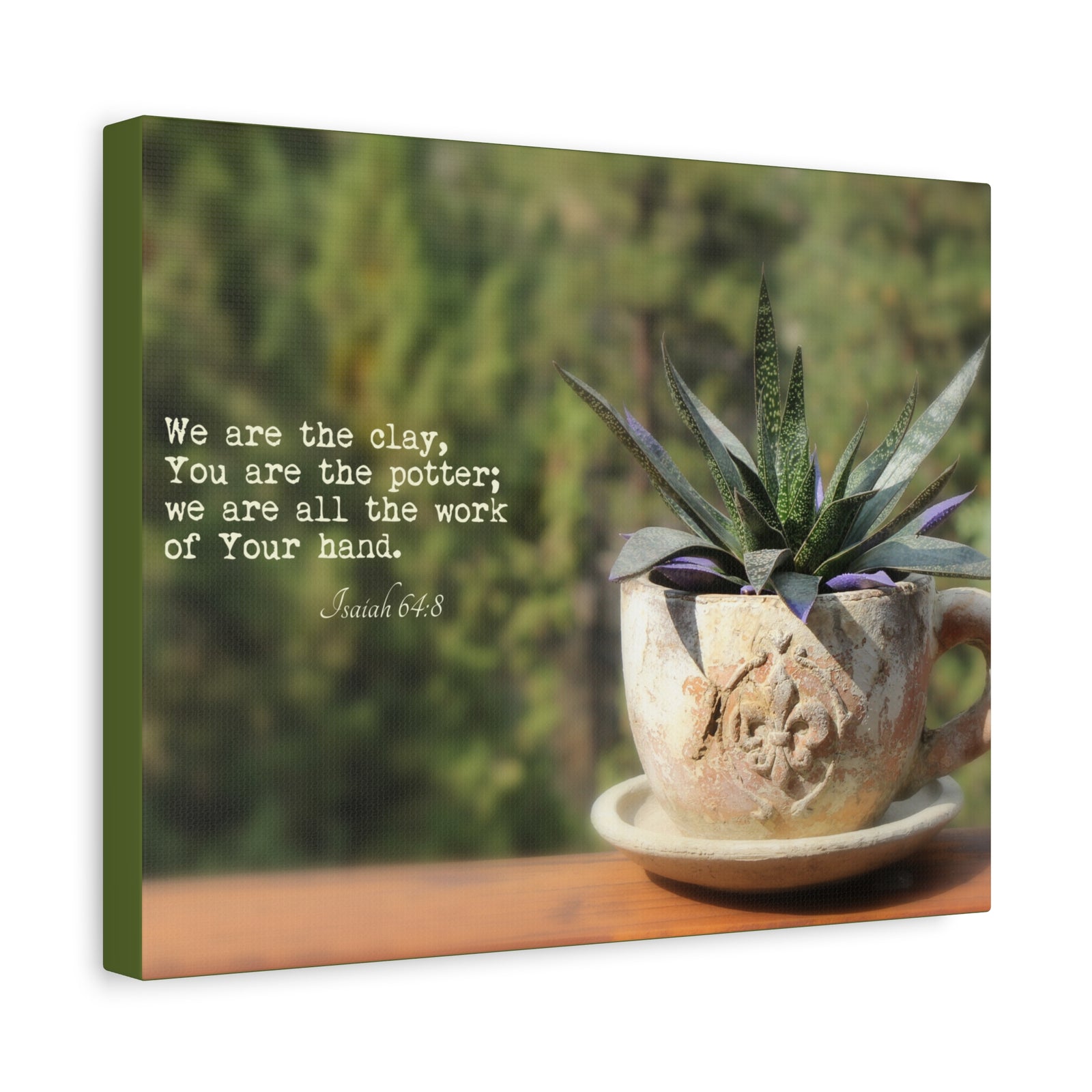 Scripture Canvas We Are The Clay Isaiah 64:8 Christian Wall Art Bible Verse Print Ready to Hang-Express Your Love Gifts