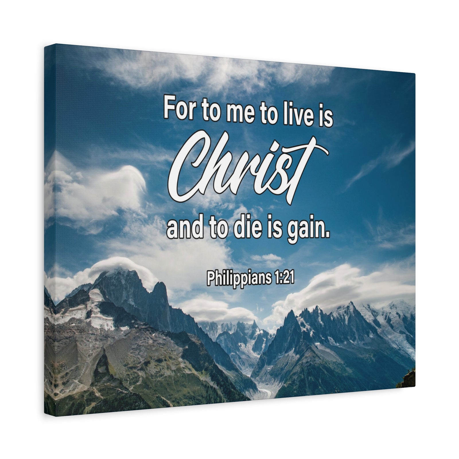 Bible Verse Canvas To Live is Christ Philippians 1:21 Wall Art Christian Home Decor-Express Your Love Gifts