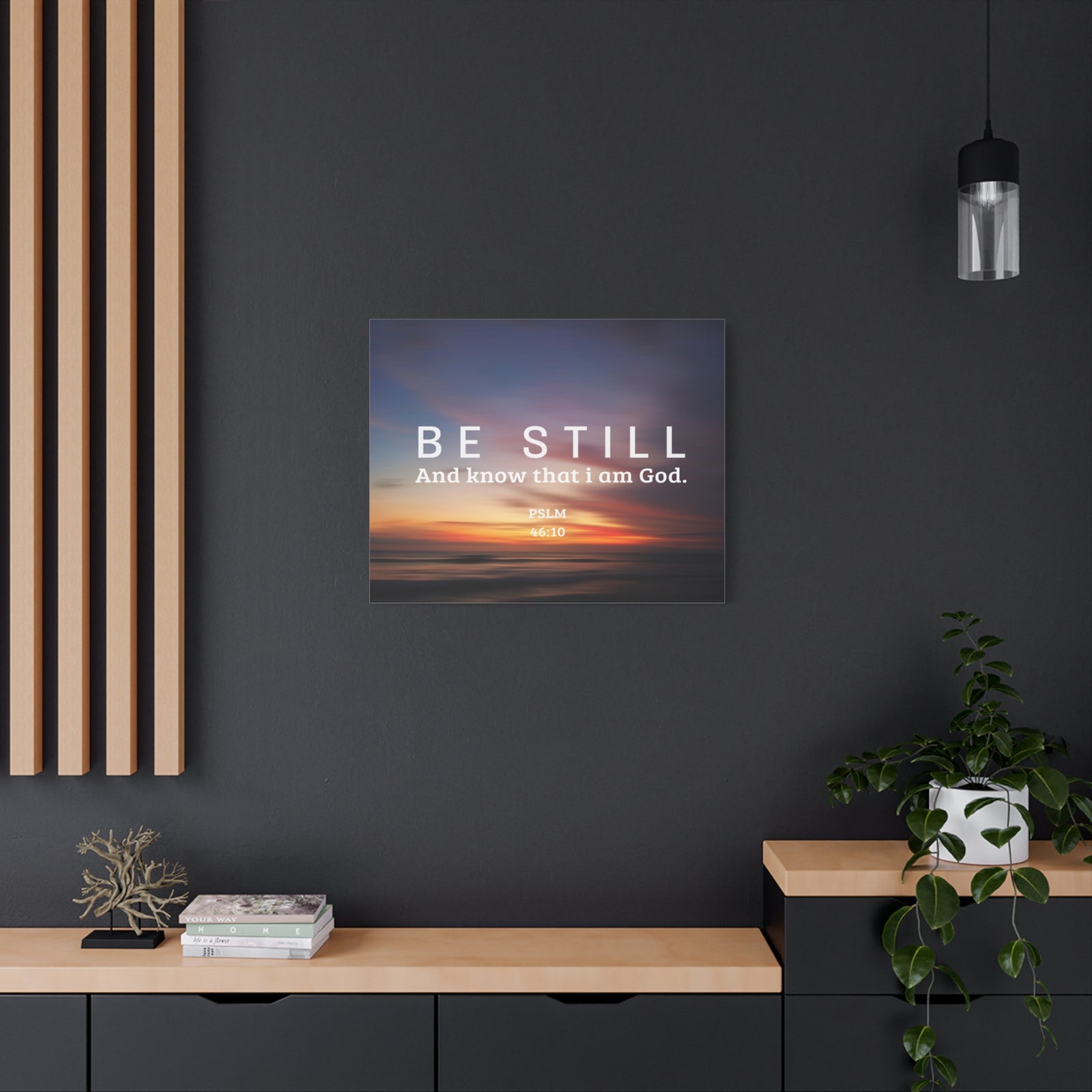 Scripture Canvas Be Still Psalm 46:10 Christian Wall Art Bible Verse Print Ready to Hang-Express Your Love Gifts
