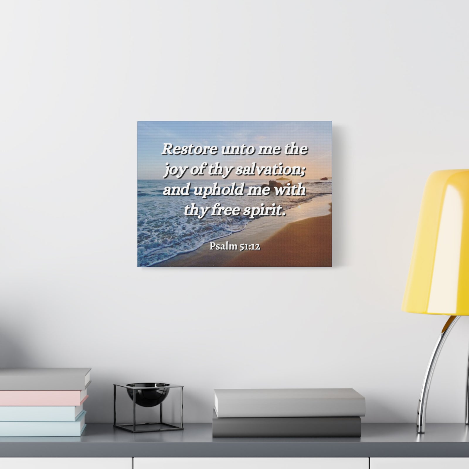 Scripture Canvas Thy Salvation Psalm 51:12 Christian Wall Art Bible Verse Print Ready to Hang-Express Your Love Gifts