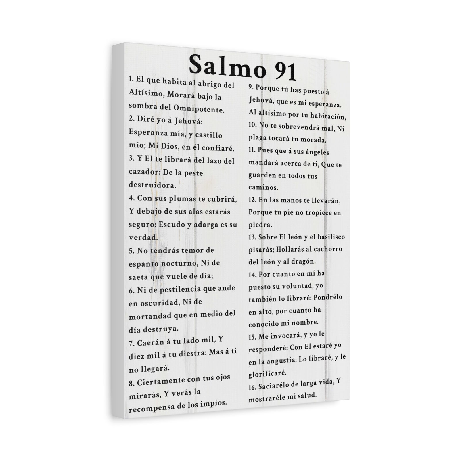 Scripture Walls Salmo 91 Psalm 91 Spanish White Bible Verse Canvas Christian Wall Art Ready to Hang Unframed-Express Your Love Gifts