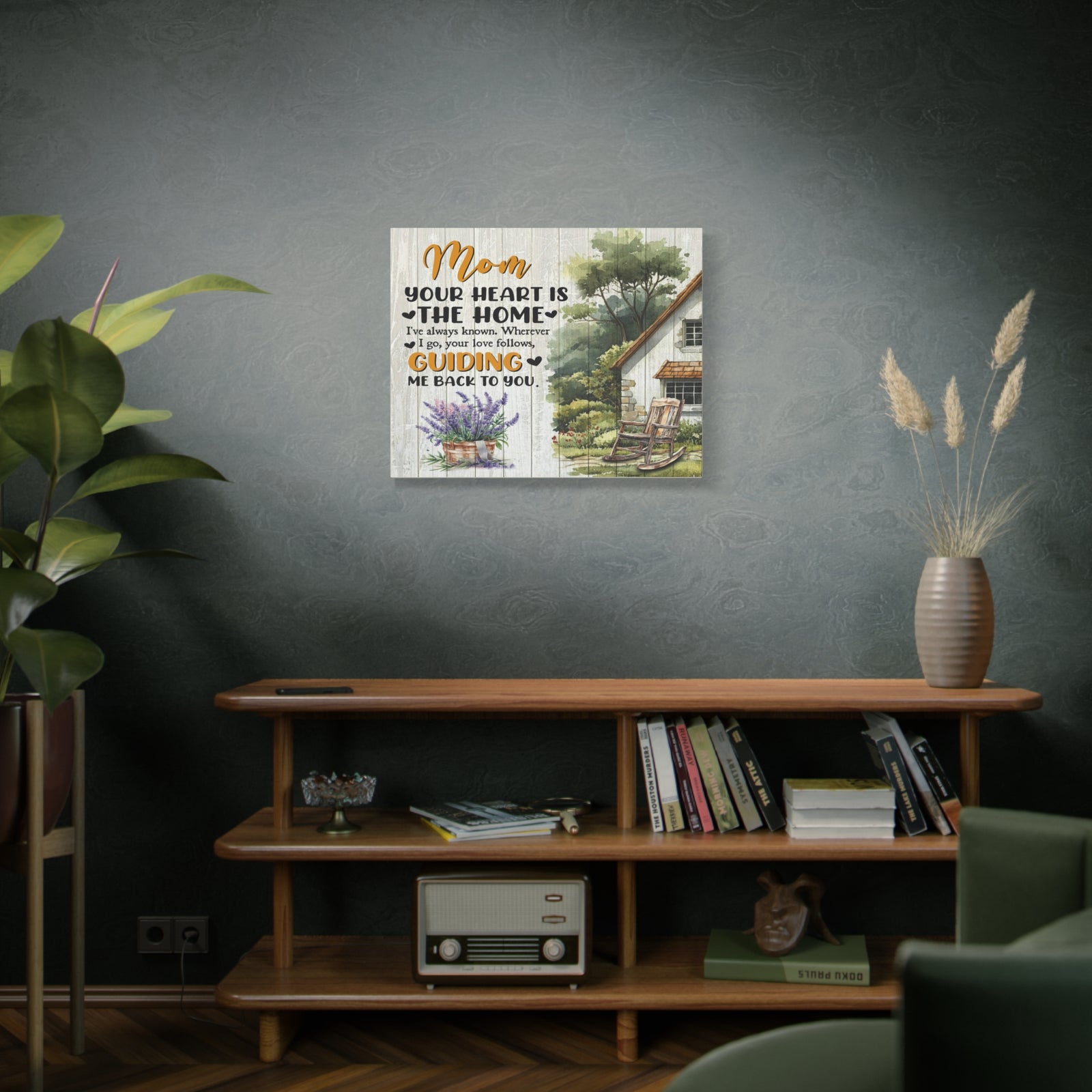 To Mom Heart is The Home Inspirational Quote – Elegant Home Décor-Express Your Love Gifts