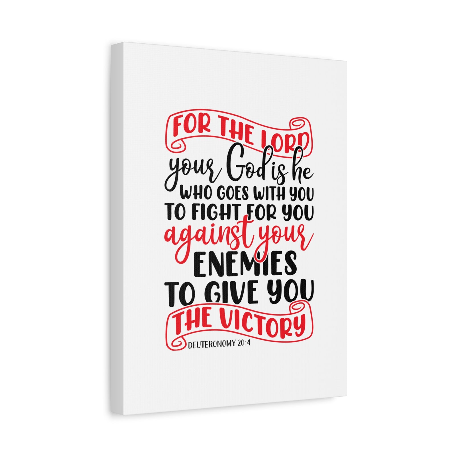 Scripture Canvas For The Lord Deuteronomy 20:4 Christian Wall Art Bible Verse Print Ready to Hang-Express Your Love Gifts