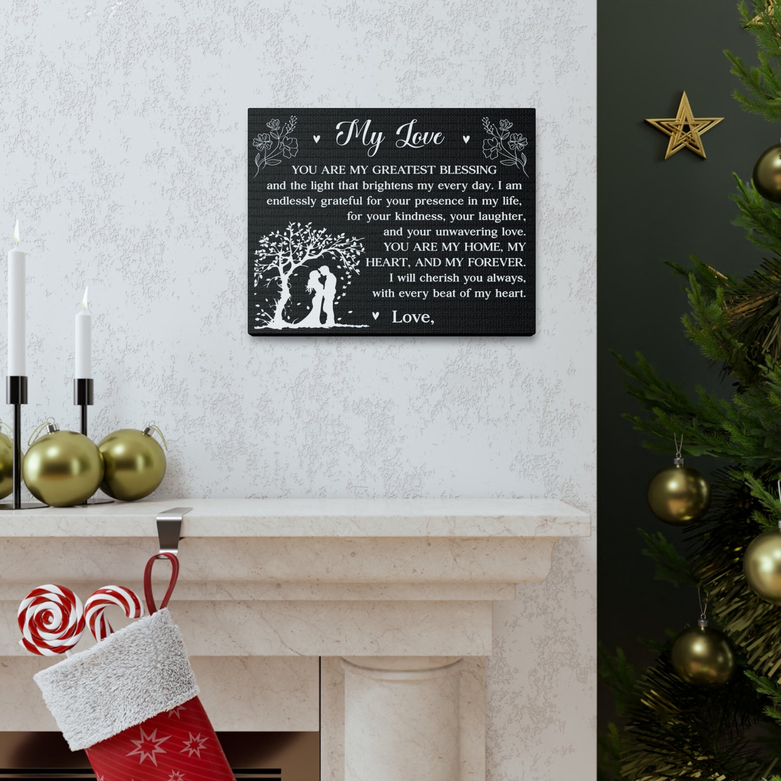 Personalized You Are My Greatest Blessing Romantic Inspirational Print Ready to Hang Artwork Unframed-Express Your Love Gifts