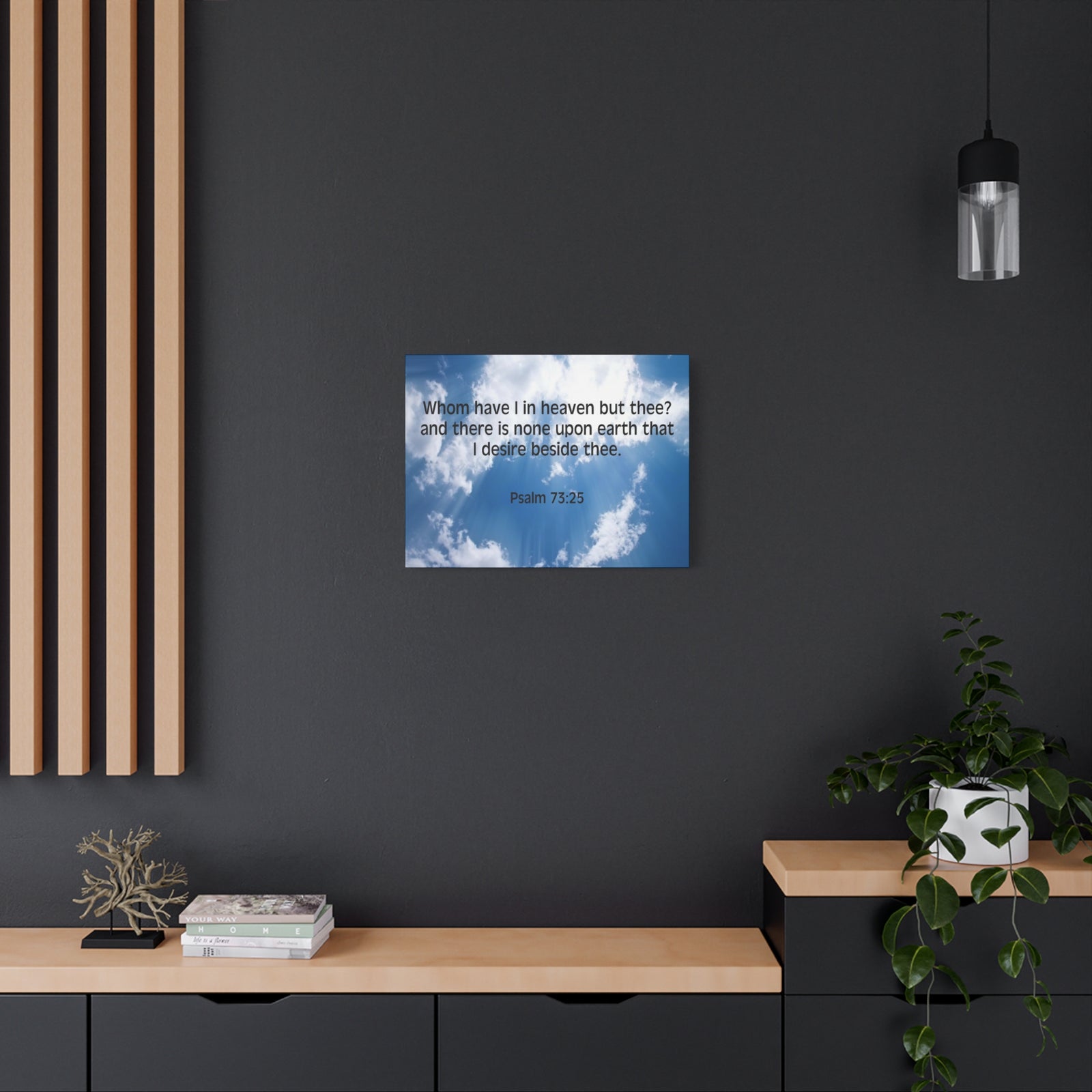 Scripture Canvas Whom Have I Psalm 73:25 Christian Wall Art Bible Verse Print Ready to Hang-Express Your Love Gifts