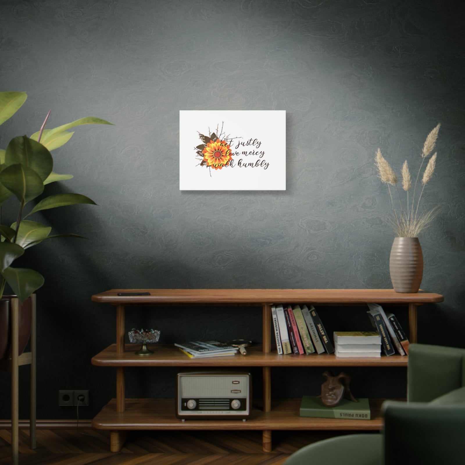 Scripture Walls Micah 6:8 Act Justly Sunflower Bible Verse Canvas Christian Wall Art Ready to Hang Unframed-Express Your Love Gifts