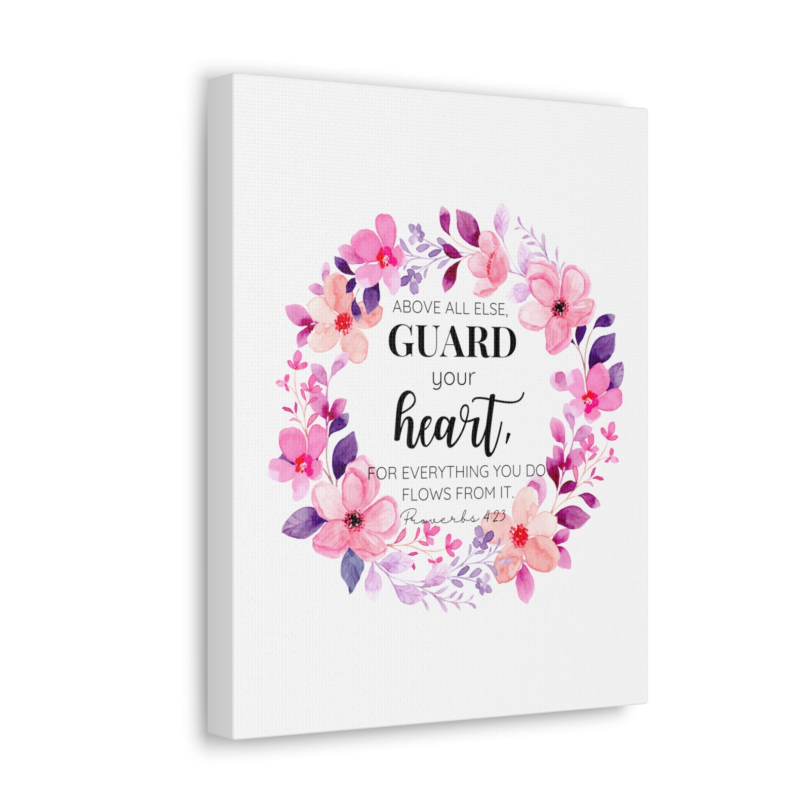 Scripture Walls Proverbs 4:23 Guard Your Heart Bible Verse Canvas Christian Wall Art Ready to Hang Unframed-Express Your Love Gifts