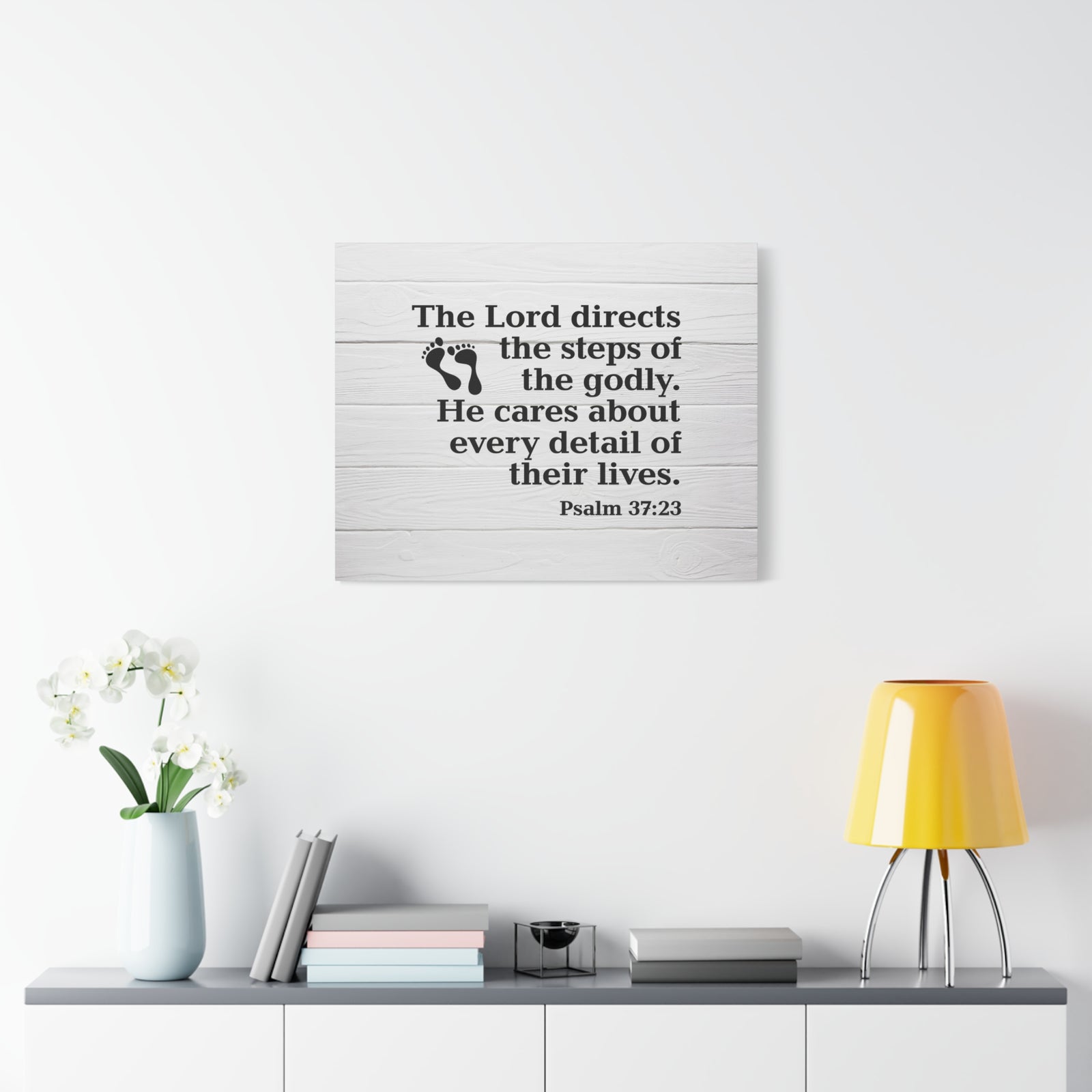 Bible Verse Canvas Lord Directs the Steps Psalm 37:23 Wall Art Christian Home Decor-Express Your Love Gifts