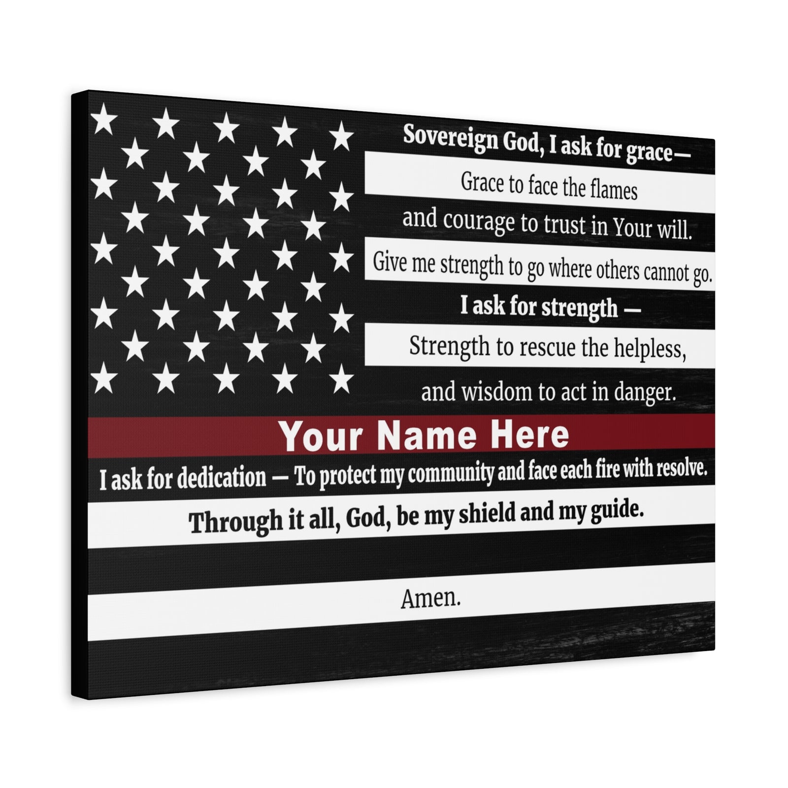 Scripture Walls Personalized Firefighter's Prayer Bible Canvas Christian Wall Art Ready to Hang Unframed-Express Your Love Gifts