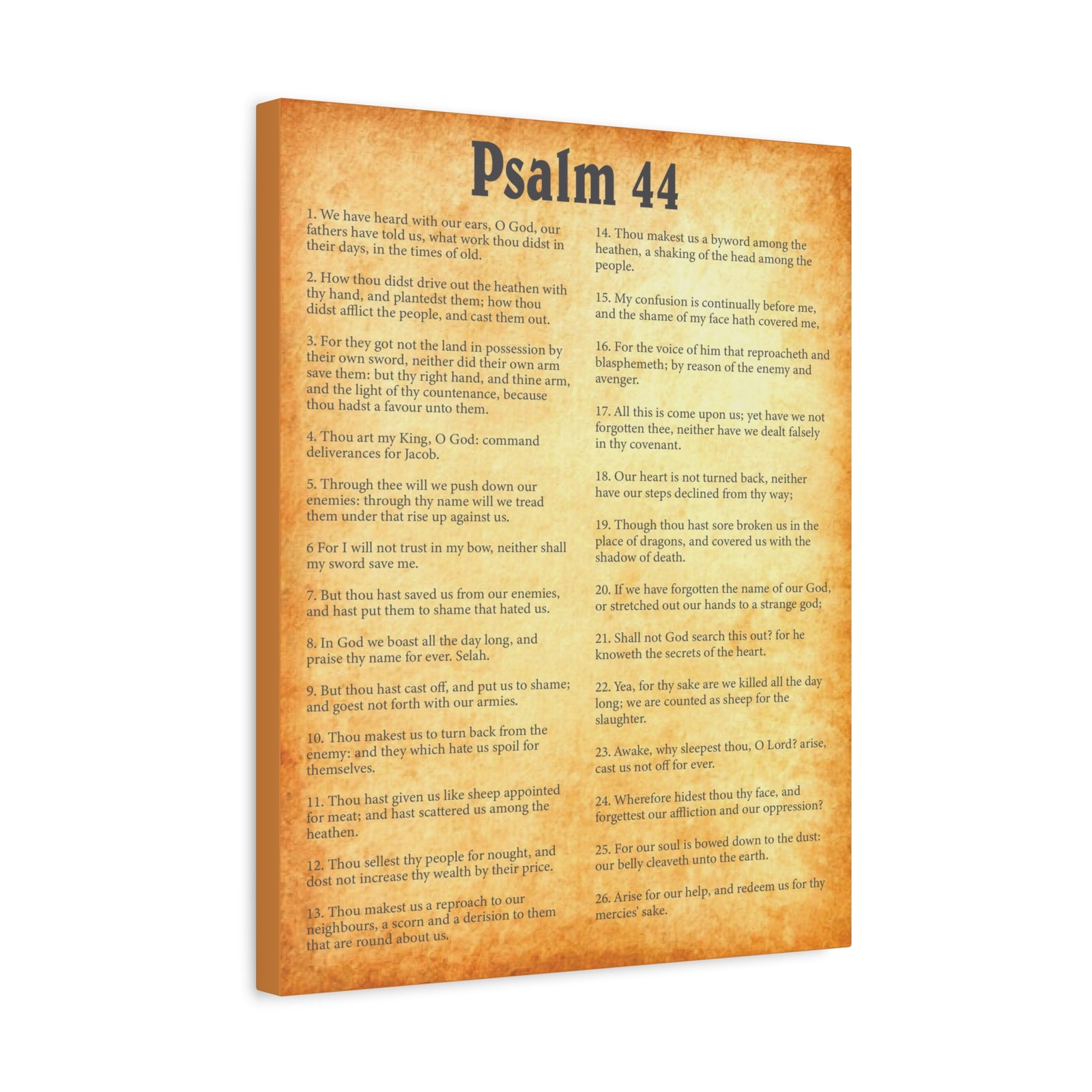 Scripture Walls Psalm 44 Gold Bible Chapter Canvas Christian Wall Art Ready to Hang-Express Your Love Gifts