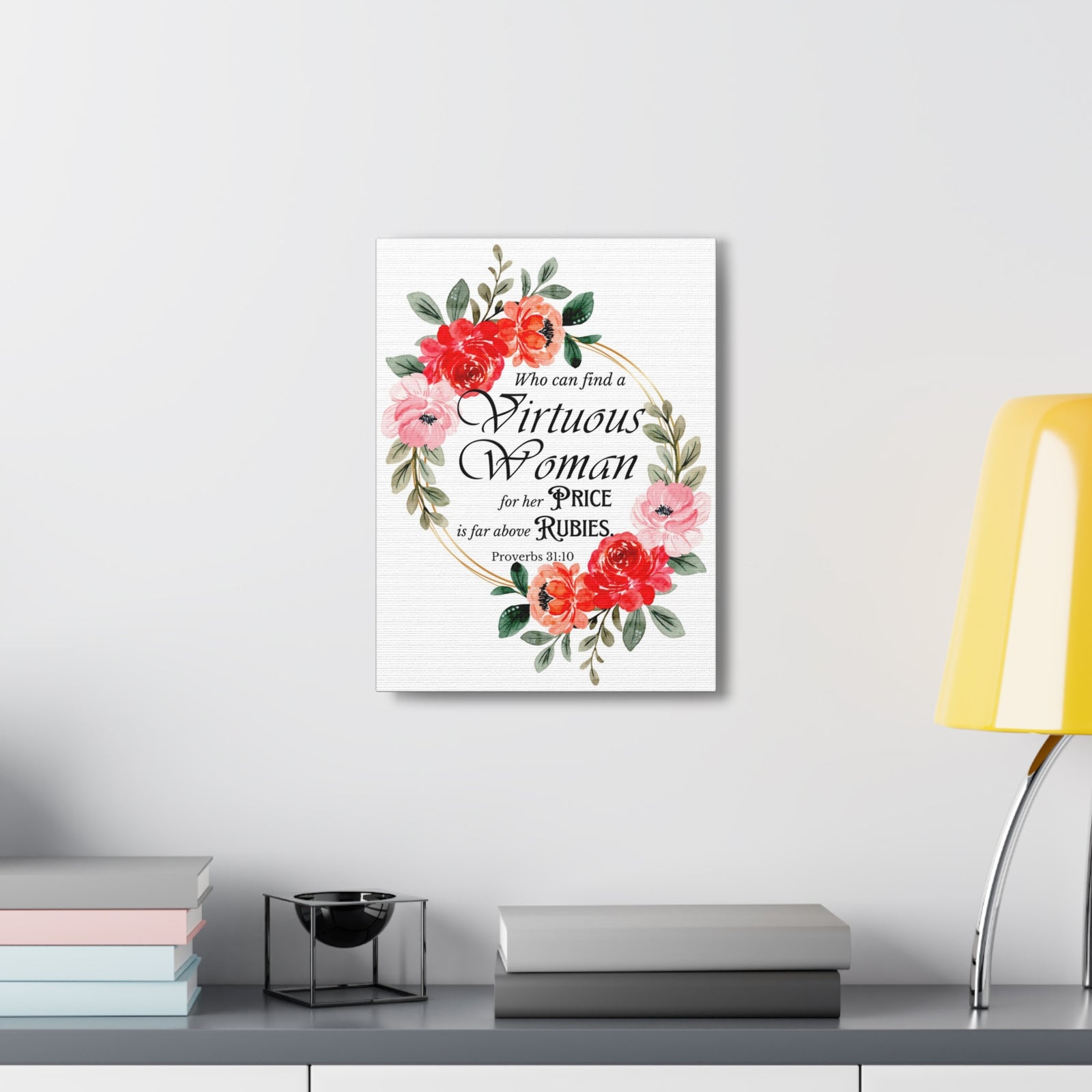 Scripture Walls Proverbs 31:10 A Virtuous Woman Bible Verse Canvas Christian Wall Art Ready to Hang Unframed-Express Your Love Gifts