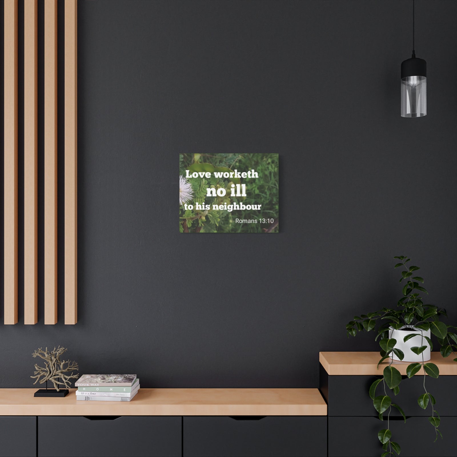 Scripture Canvas Neighbor Romans 13:10 Christian Wall Art Bible Verse Print Ready to Hang-Express Your Love Gifts