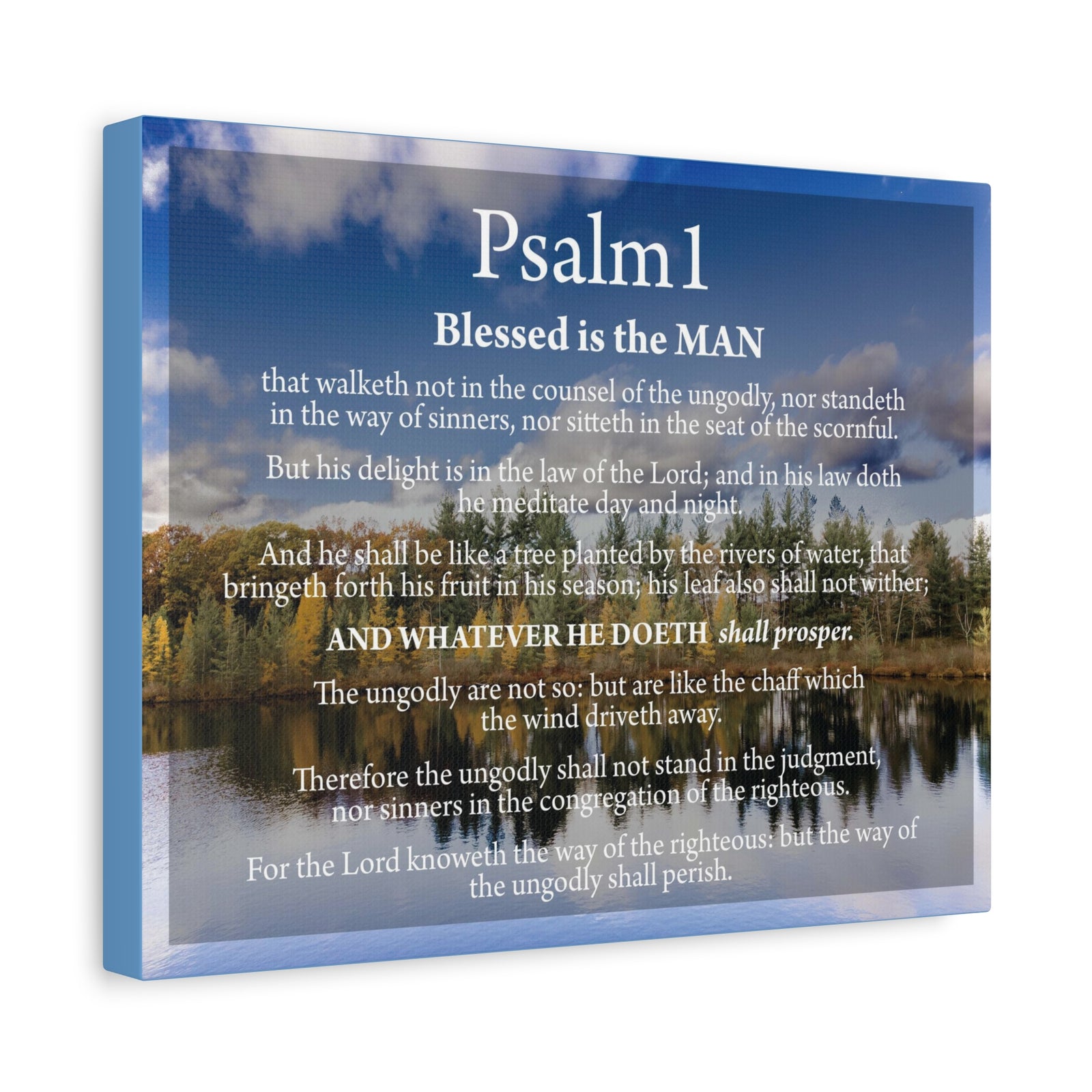 Scripture Walls Psalm 1 Way to Righteousness Bible Verse Canvas Christian Wall Art Ready to Hang Unframed-Express Your Love Gifts