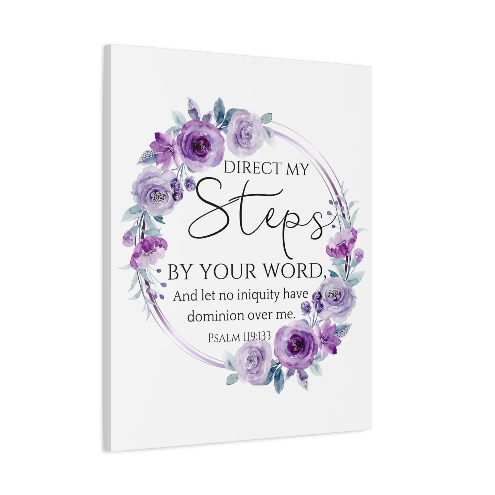 Scripture Walls Psalm 119:133 Direct My Steps Bible Verse Canvas Christian Wall Art Ready to Hang Unframed-Express Your Love Gifts