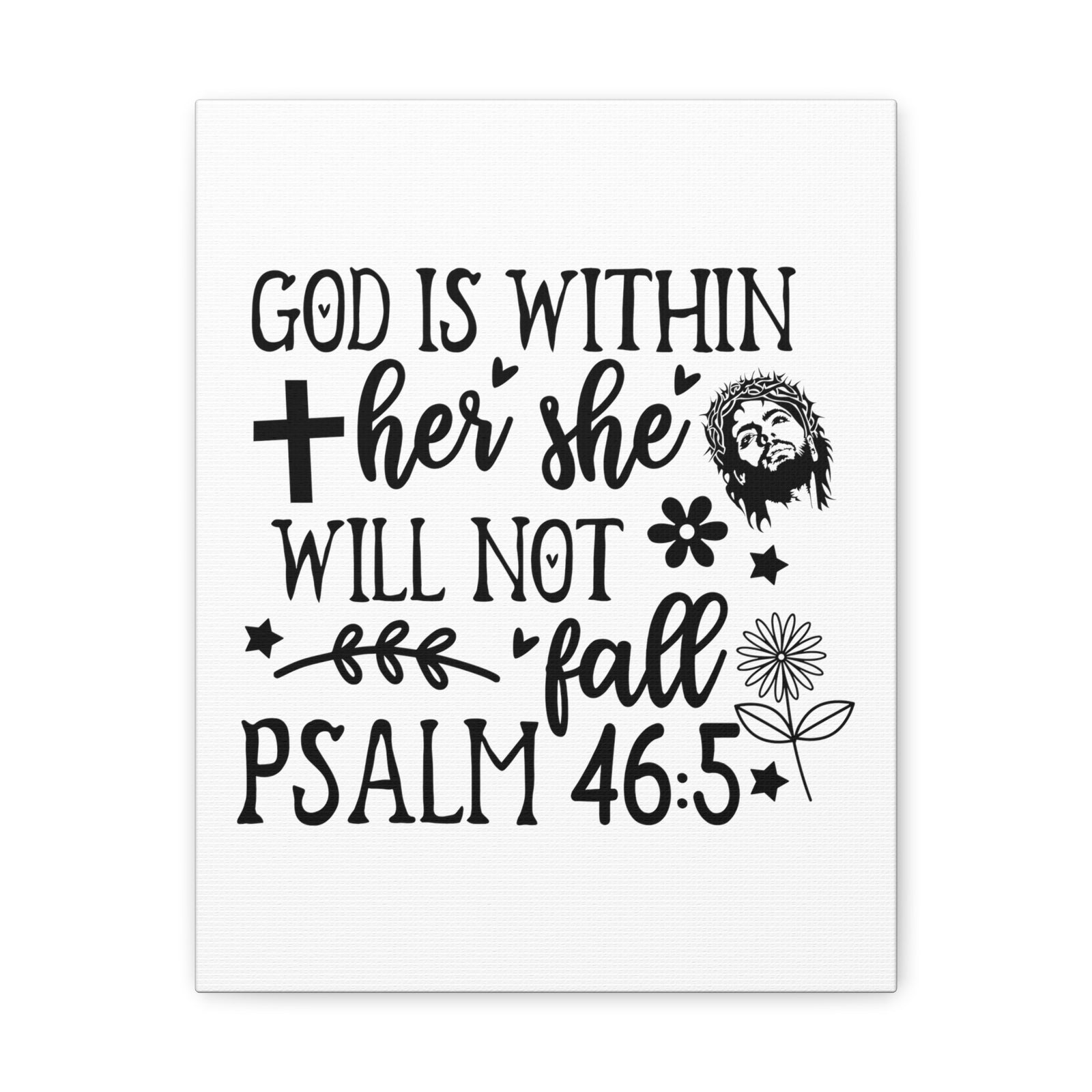 Scripture Walls Psalm 46:5 God is Within Her Bible Verse Canvas Christian Wall Art Ready to Hang Unframed-Express Your Love Gifts