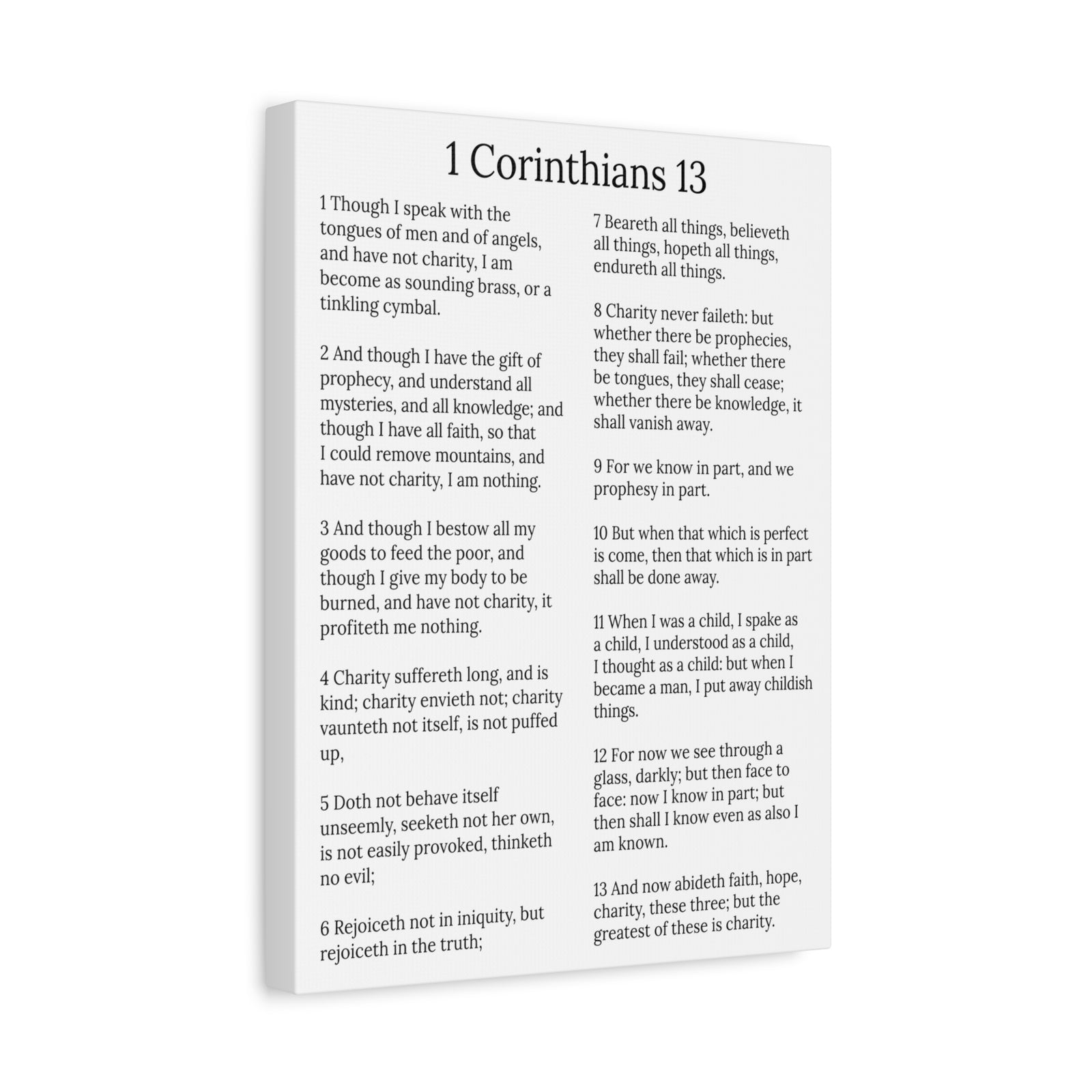 Scripture Walls 1 Corinthians 13 Love Chapter White Christian Wall Art Print Ready to Hang Unframed-Express Your Love Gifts