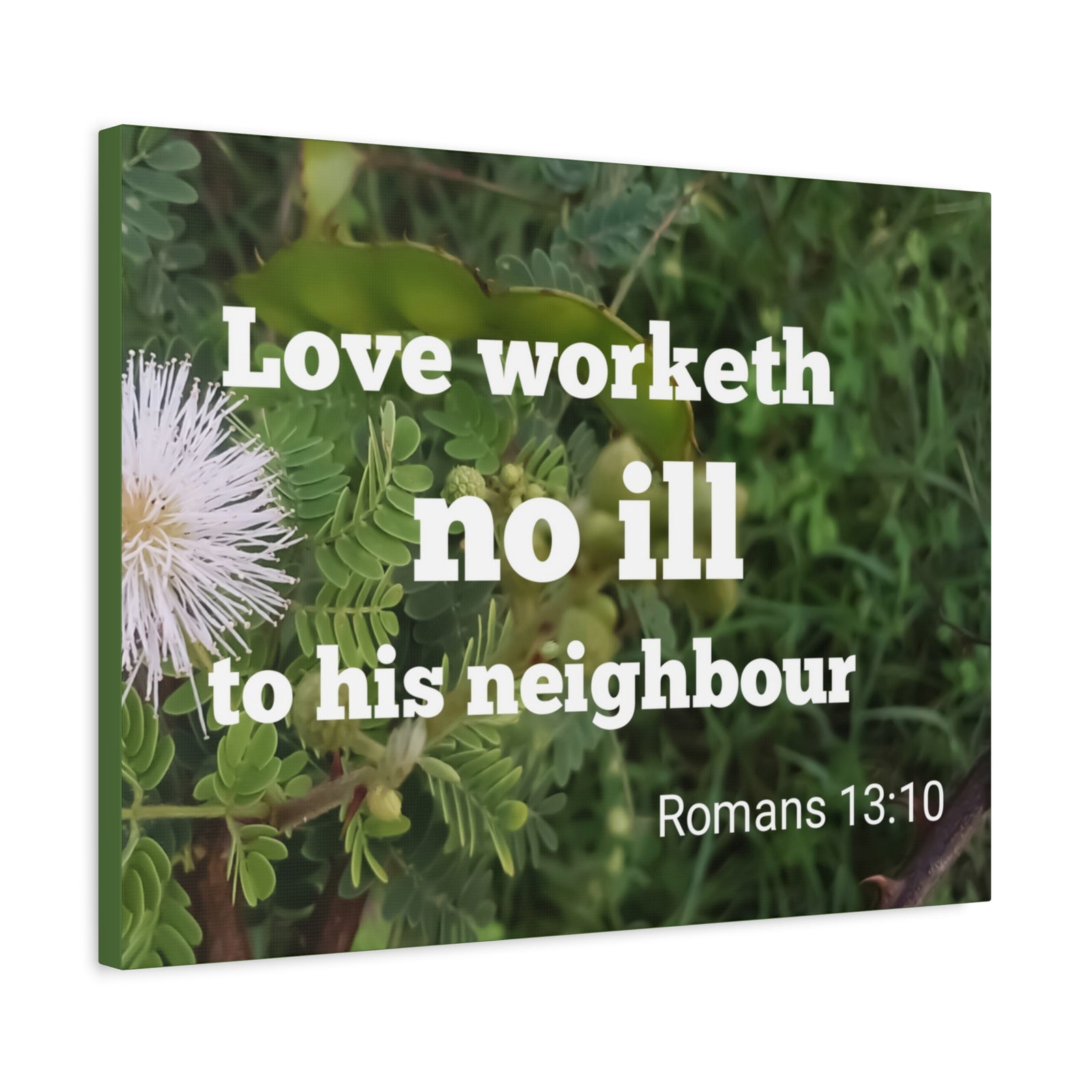 Scripture Canvas Neighbor Romans 13:10 Christian Wall Art Bible Verse Print Ready to Hang-Express Your Love Gifts