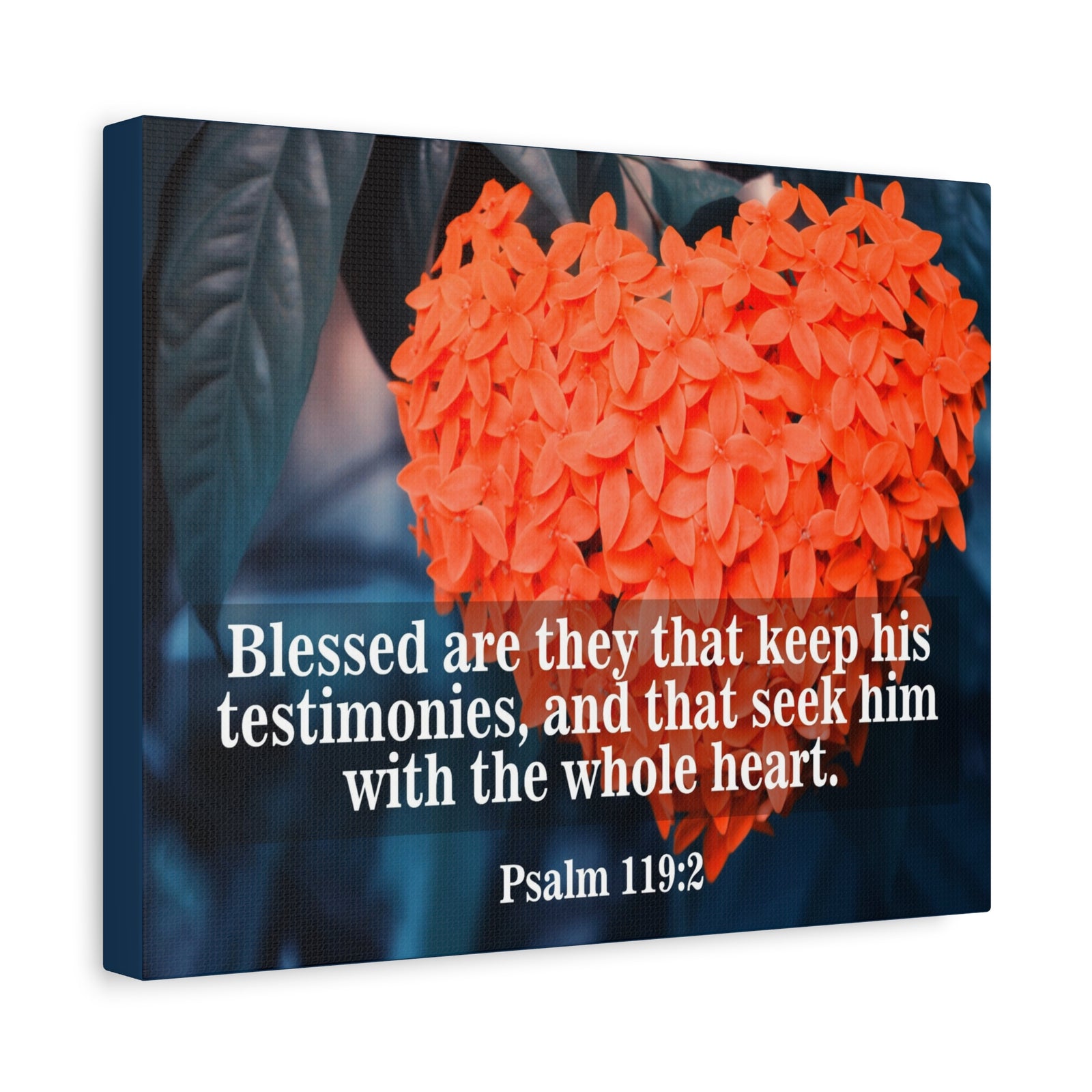 Scripture Canvas Keep His Testimonies Psalm 119:2 Christian Wall Art Bible Verse Print Ready to Hang-Express Your Love Gifts