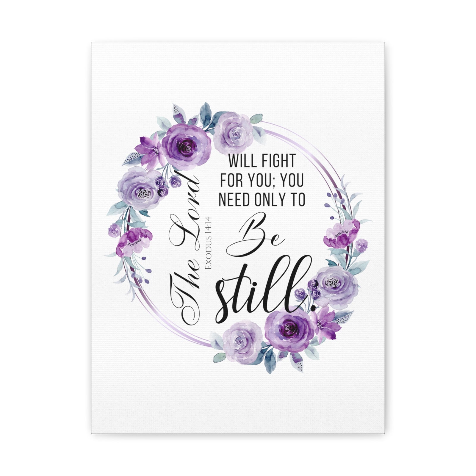 Scripture Walls Exodus 14:14 Be Still Bible Verse Canvas Christian Wall Art Ready to Hang Unframed-Express Your Love Gifts