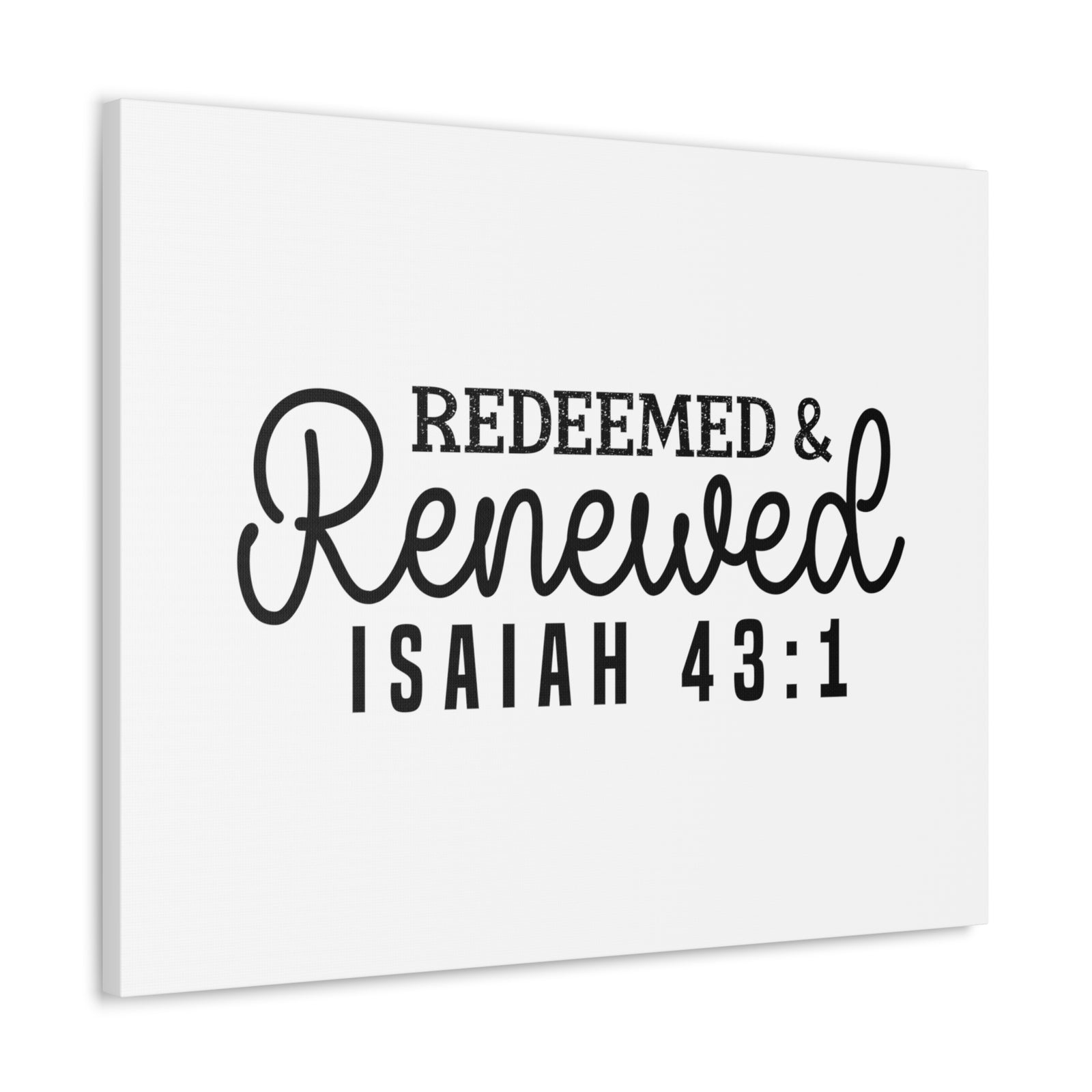Scripture Walls Isaiah 43:1 Redeemed & Renewed Bible Verse Canvas Christian Wall Art Ready to Hang Unframed-Express Your Love Gifts