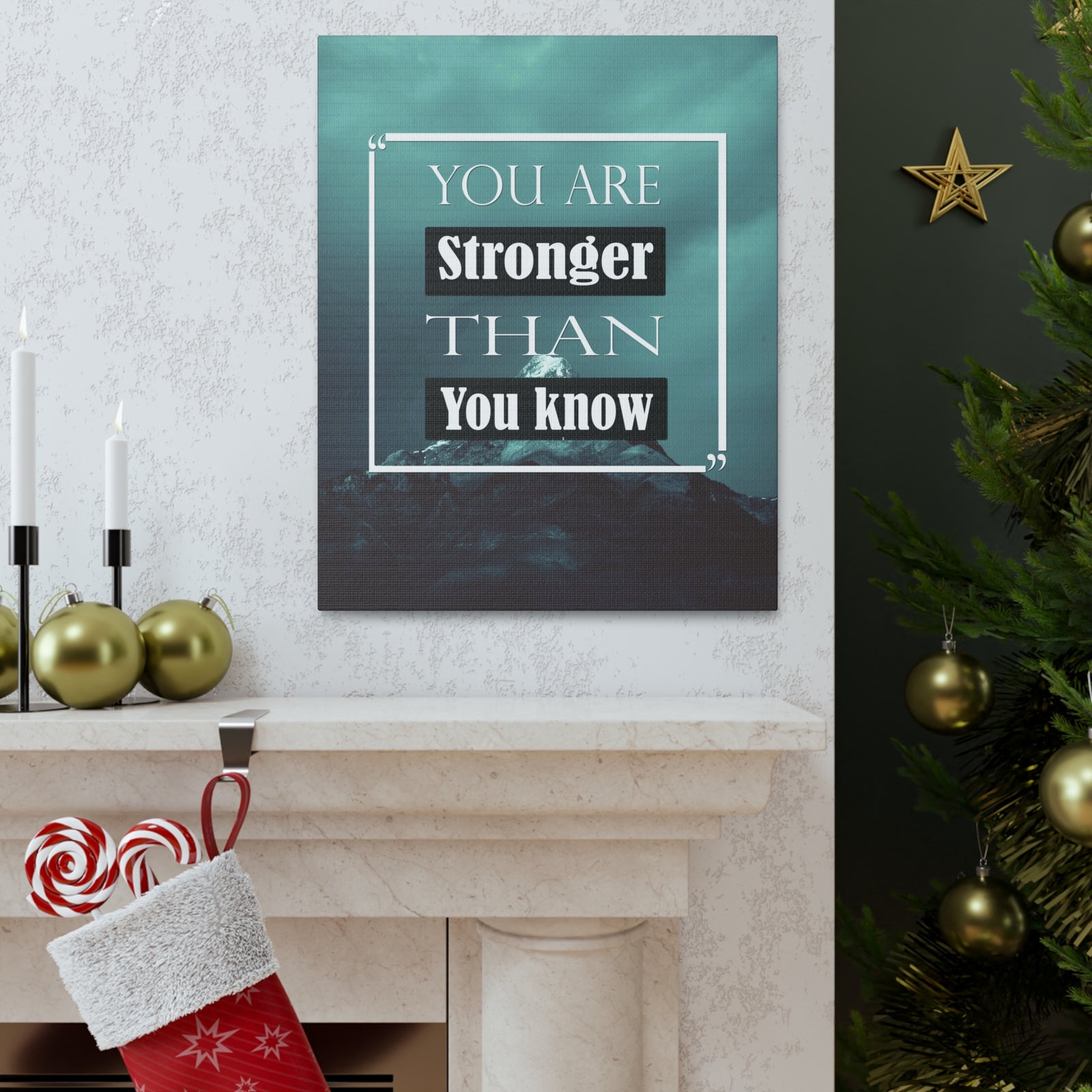 Inspirational Quote Canvas You Are Stronger Than You Know Motivational Print Ready to Hang Artwork-Express Your Love Gifts