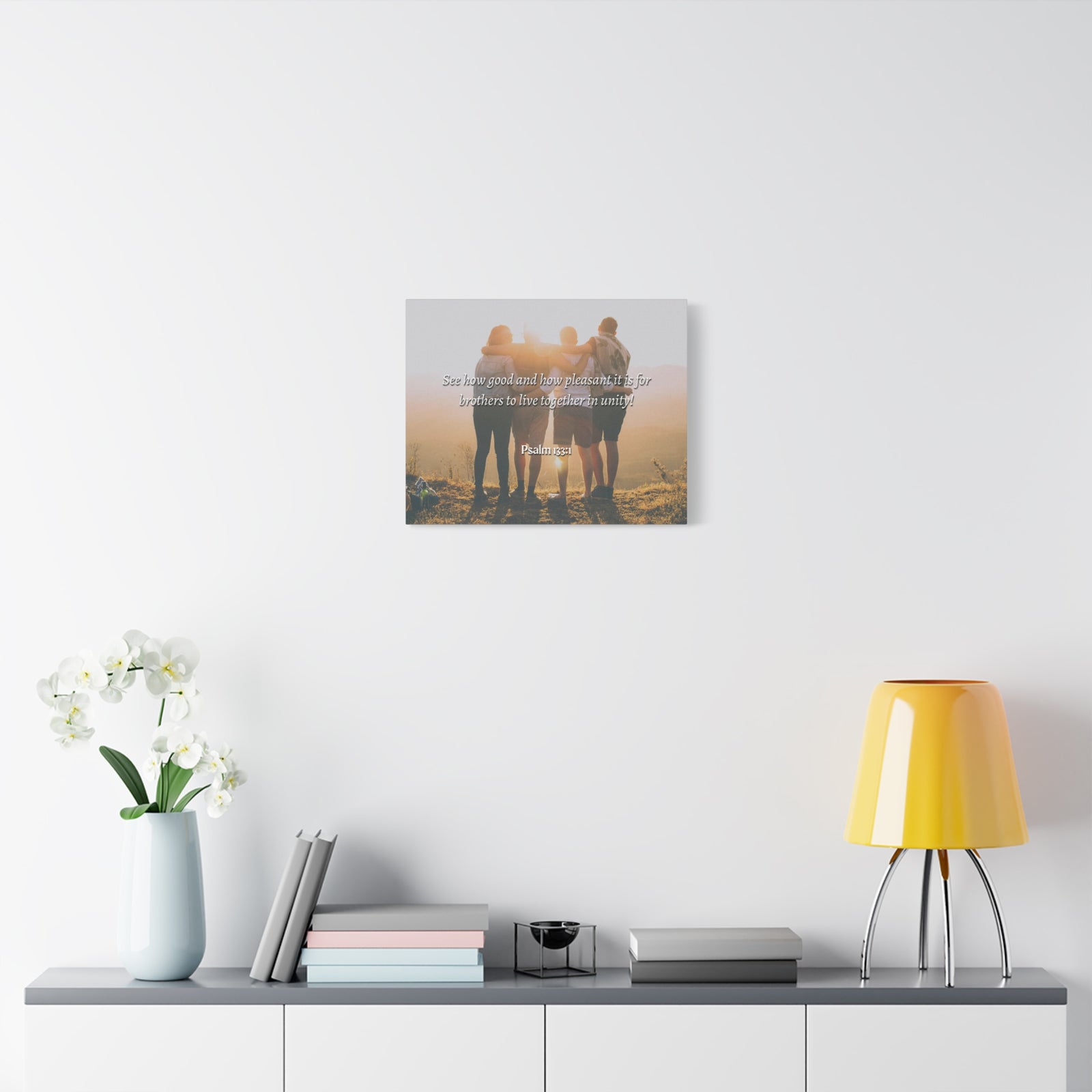 Scripture Canvas Together In Unity Psalms 133:1 Christian Wall Art Bible Verse Print Ready to Hang-Express Your Love Gifts