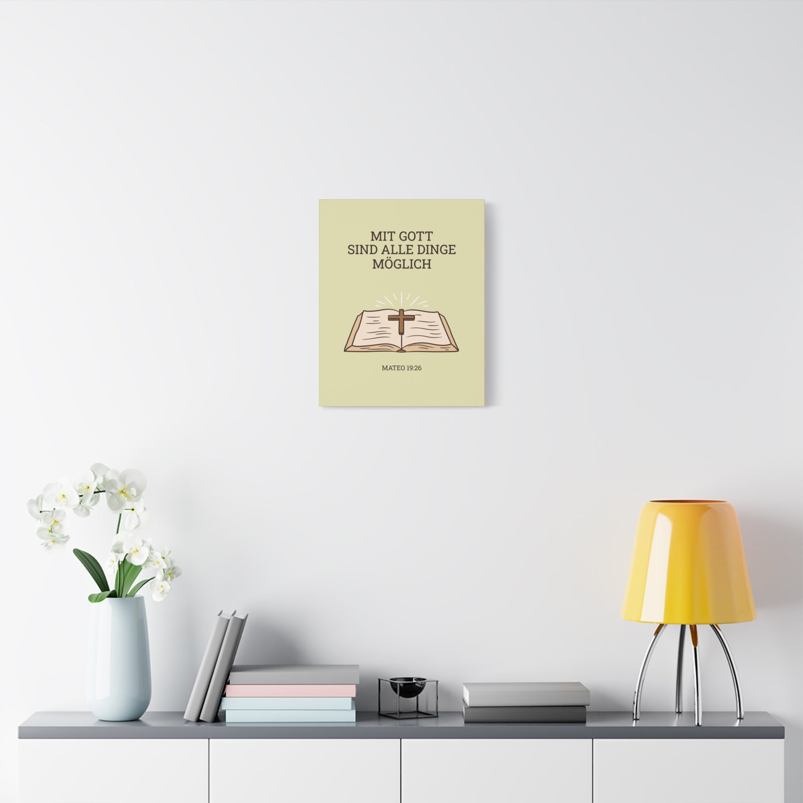 Scripture Walls Mateo 19:26 German Bible Verse Canvas Christian Wall Art Ready to Hang Unframed-Express Your Love Gifts