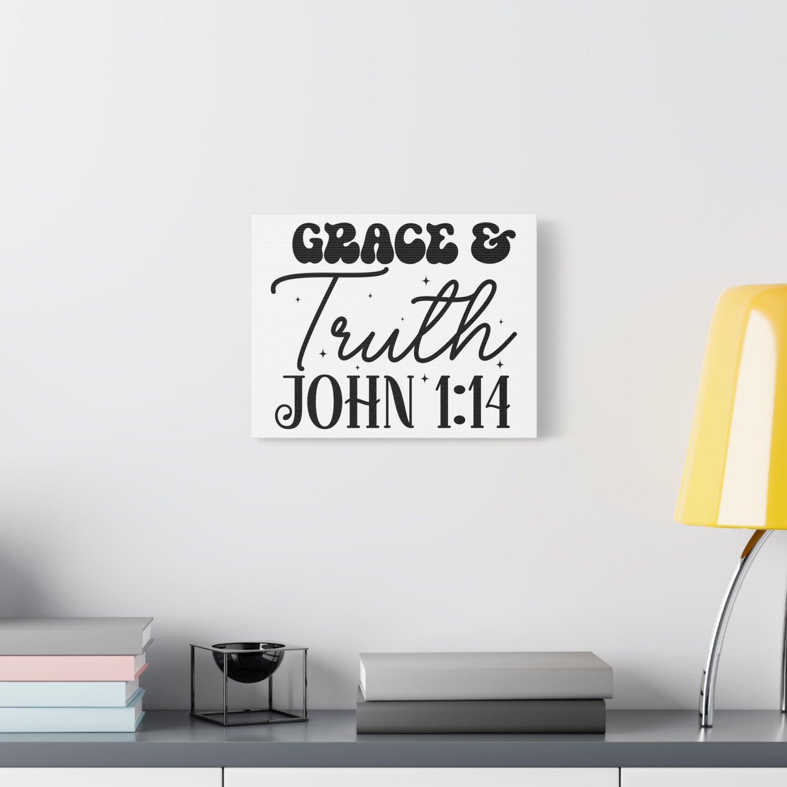 Scripture Walls John 1:14 Grace and Truth Bible Verse Canvas Christian Wall Art Ready to Hang Unframed-Express Your Love Gifts