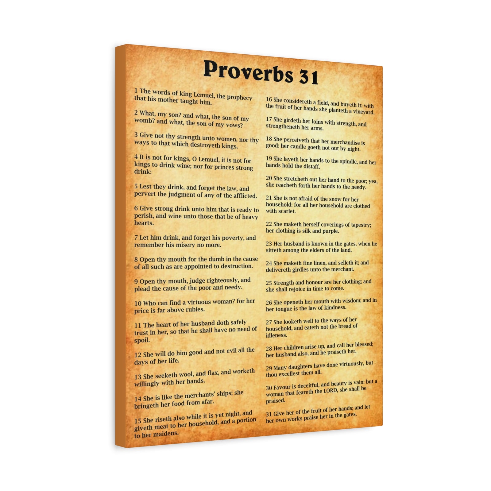 Scripture Walls Proverbs Chapter 31 Gold Bible Canvas Christian Wall Art Ready to Hang Unframed-Express Your Love Gifts