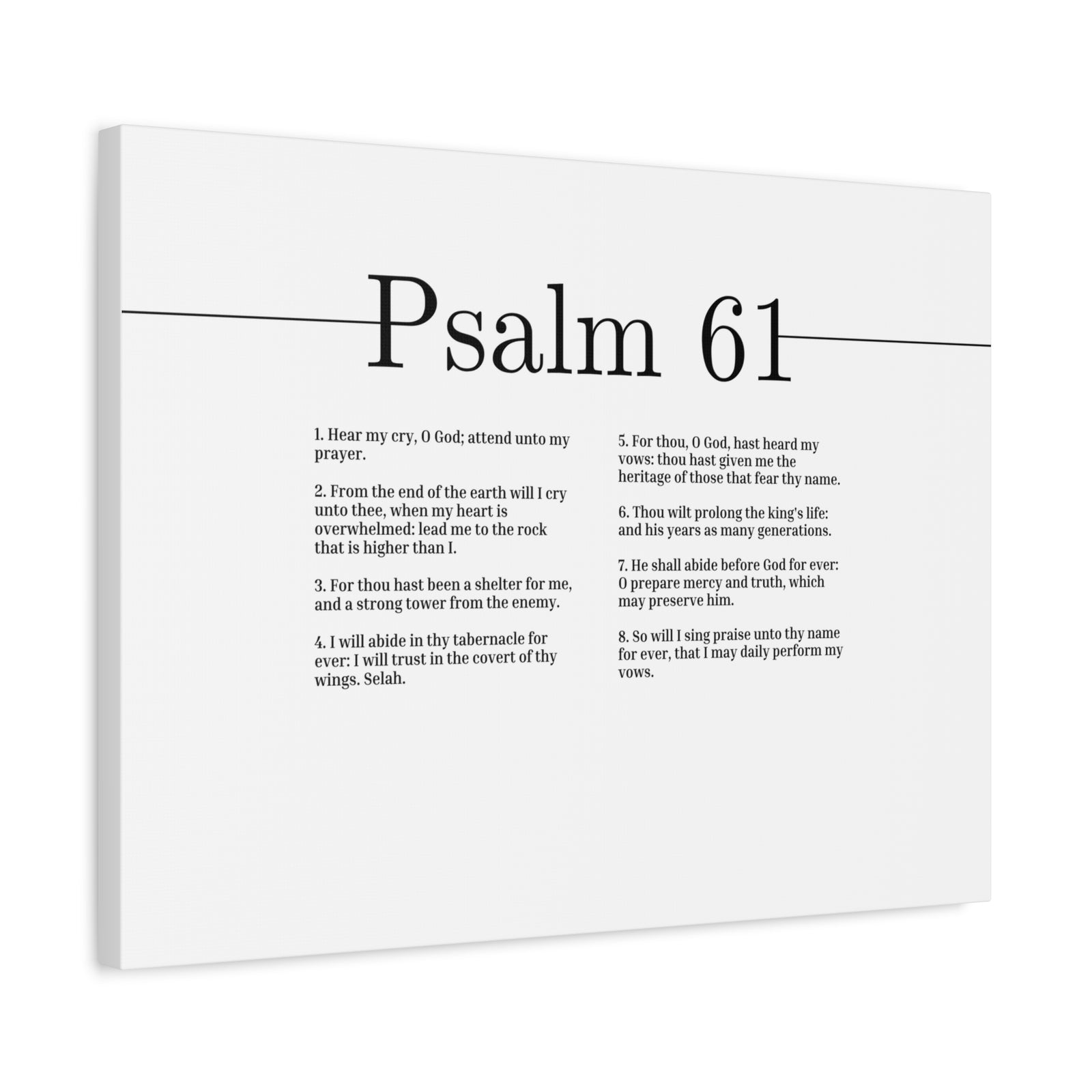 Scripture Canvas Hear My Cry, O God Psalm 61 Christian Wall Art Bible Verse Print Ready to Hang-Express Your Love Gifts