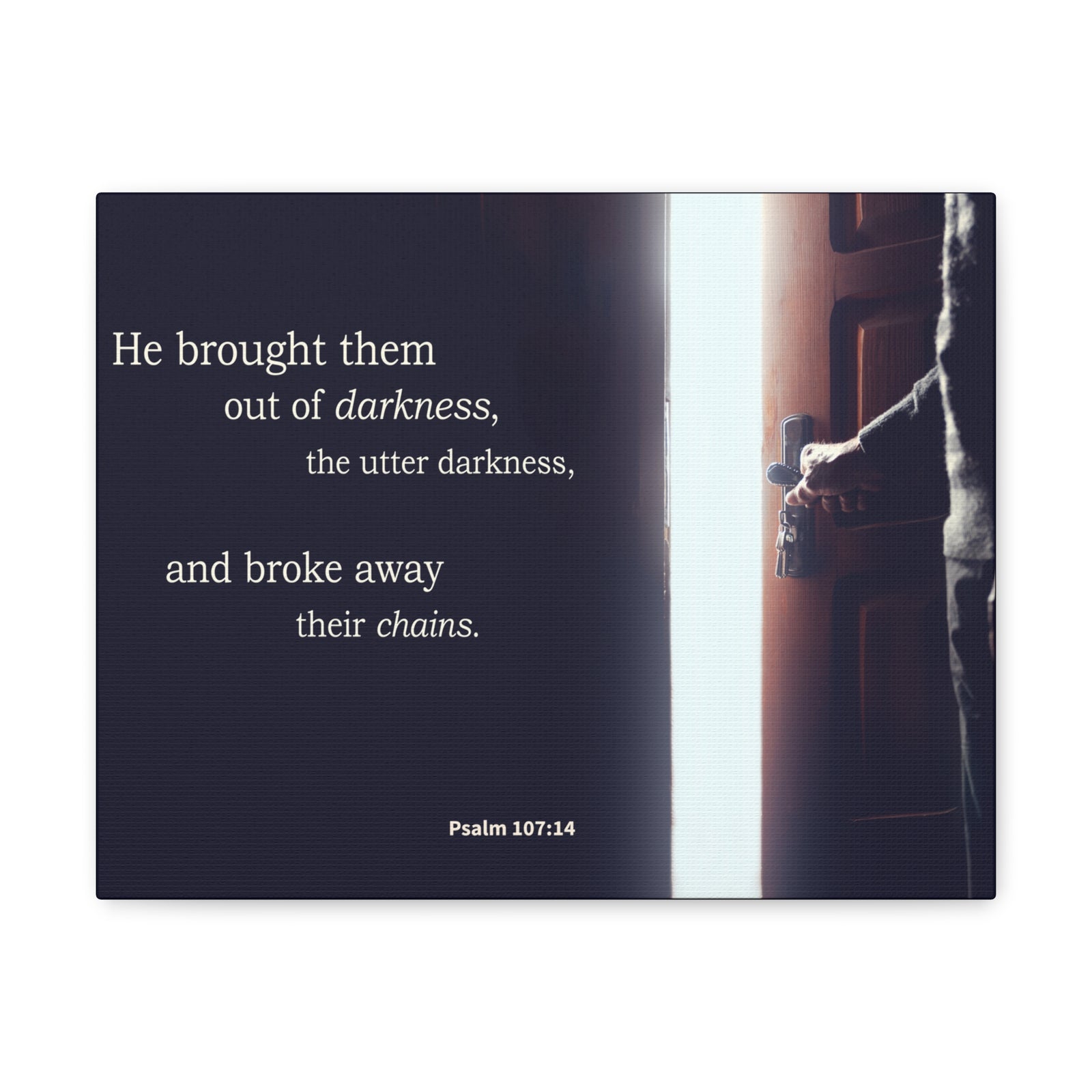 Scripture Walls He Brought Them Psalm 107:14 Bible Verse Canvas Christian Wall Art Ready to Hang-Express Your Love Gifts