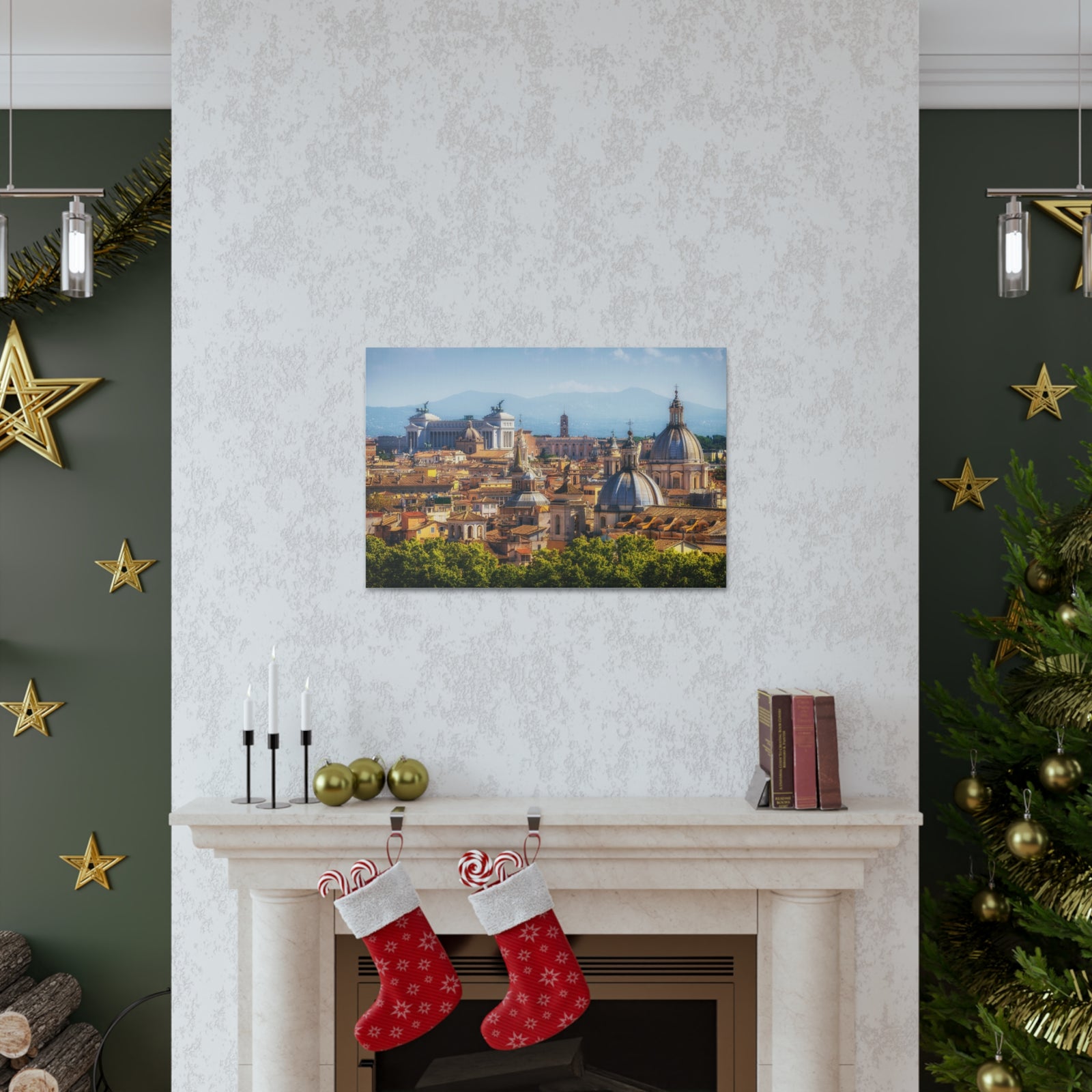 Rome Daytime Skyline Canvas Artwork High-Quality Breathtaking Stunning Cityscape for Home Decor Ready to Hang-Express Your Love Gifts