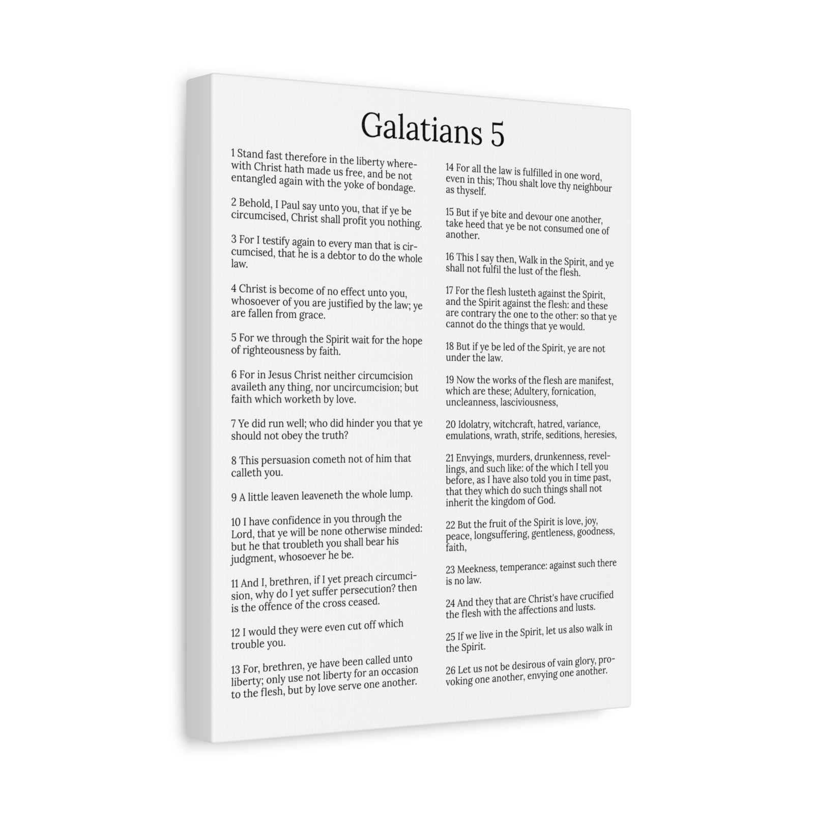 Scripture Walls Fruit of the Spirit Galatians 5 Chapter White Christian Wall Art Print Ready to Hang Unframed-Express Your Love Gifts