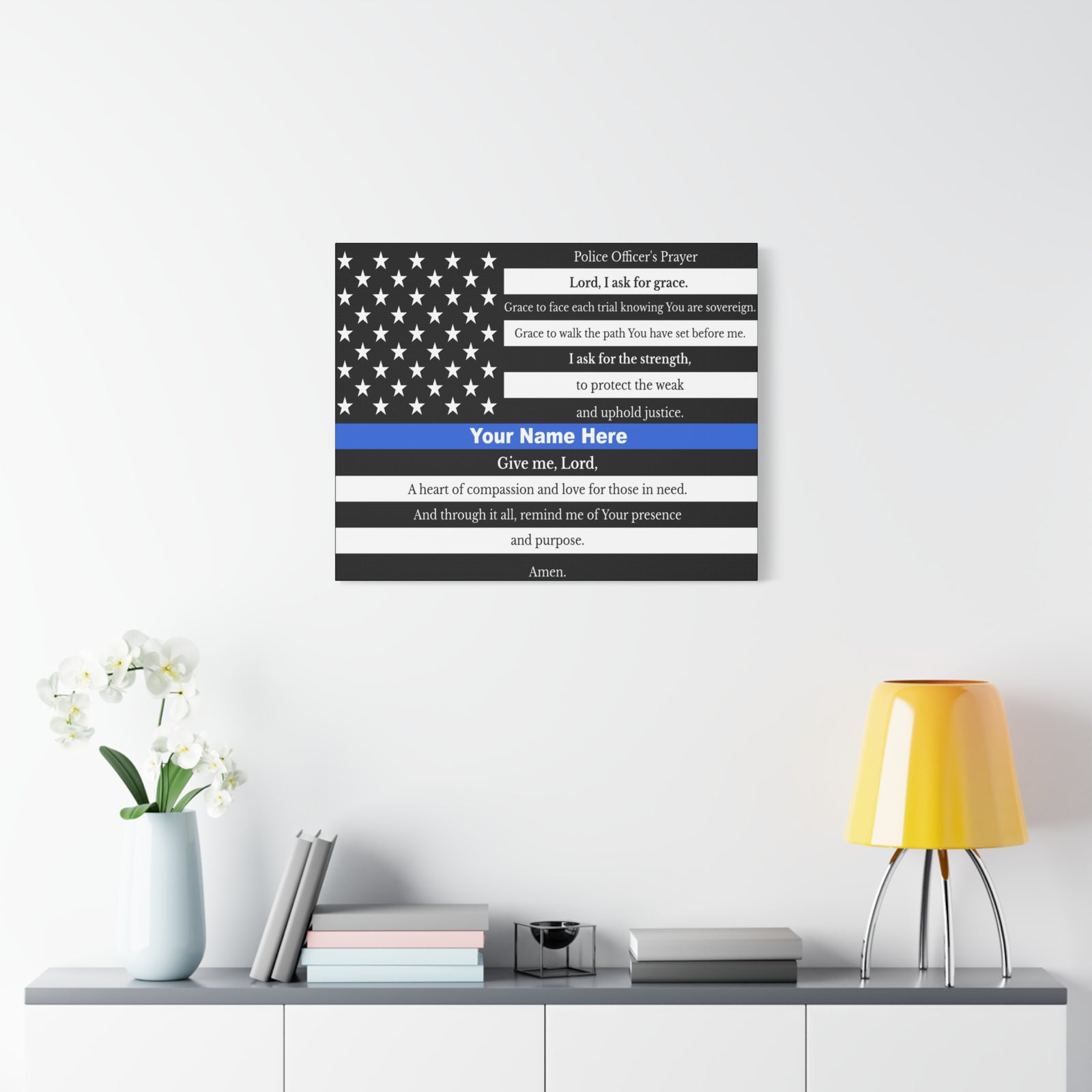 Scripture Walls Personalized Police Prayer Bible Canvas Christian Wall Art Ready to Hang Unframed-Express Your Love Gifts