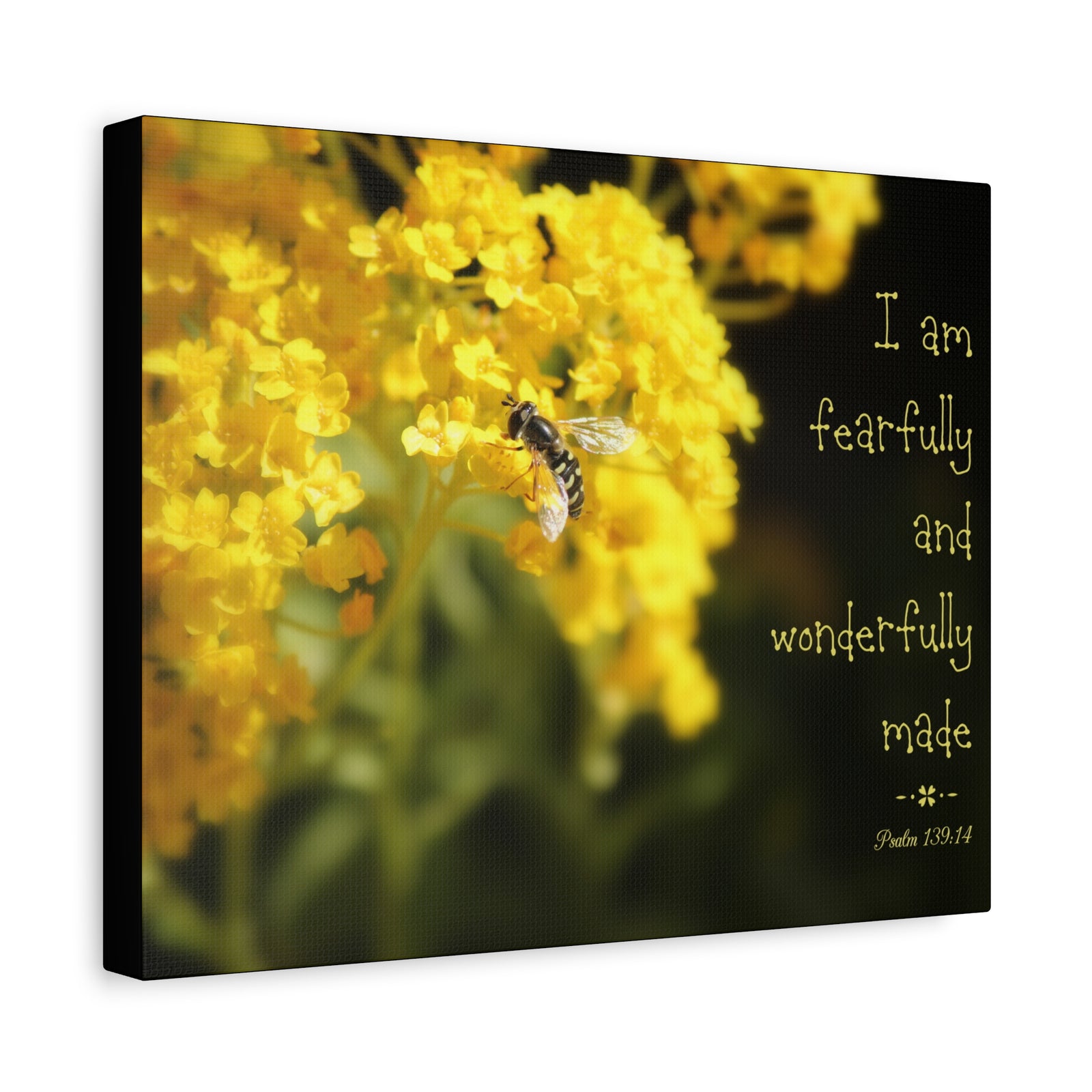 Scripture Walls Wonderfully Made Psalm 139:14 Bee Bible Verse Canvas Christian Wall Art Ready to Hang-Express Your Love Gifts