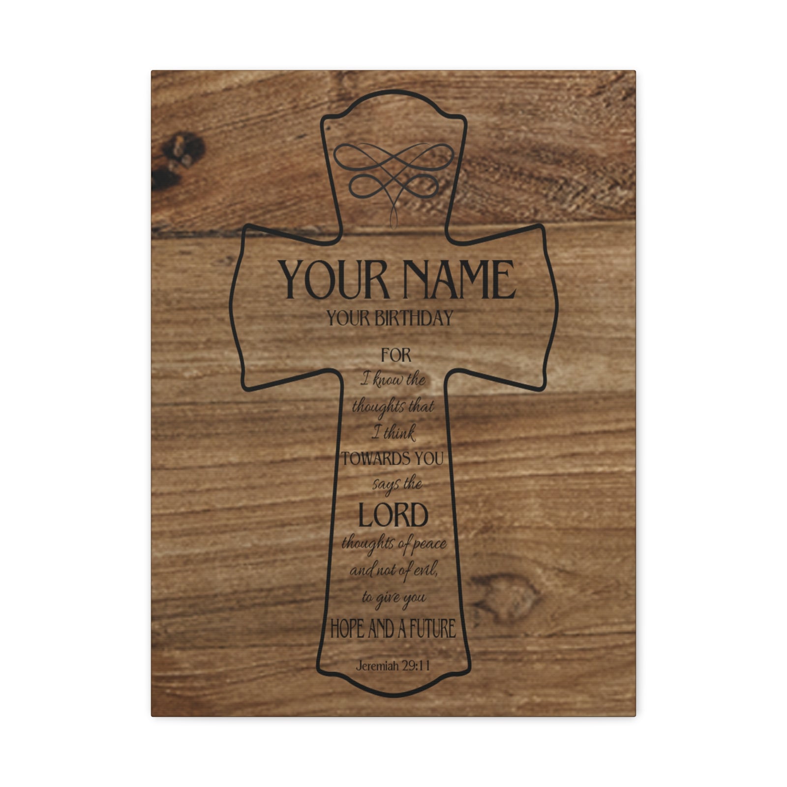 Scripture Walls Personalized Hope and a Future Jeremiah 29:11 Bible Chapter Canvas Christian Wall Art Ready to Hang-Express Your Love Gifts