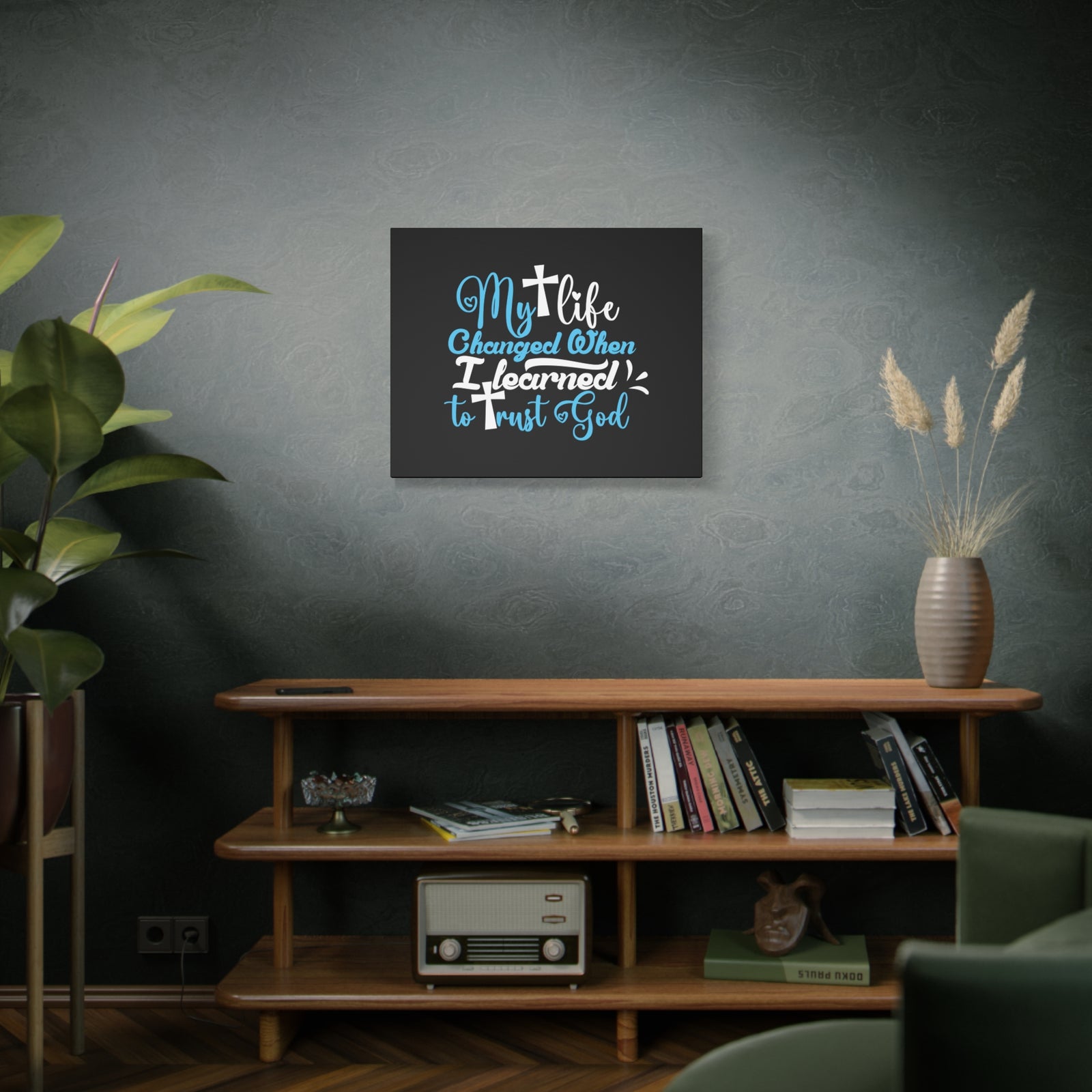 Scripture Canvas I Learned To Trust God Psalm 28:7 Christian Wall Art Bible Verse Print Ready to Hang-Express Your Love Gifts