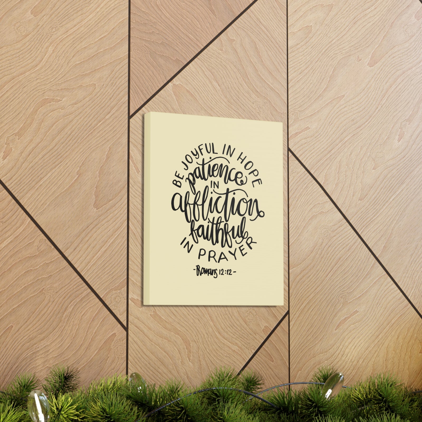 Scripture Canvas Be Joyful In Hope Romans 12:12 Christian Wall Art Bible Verse Print Ready To Hang-Express Your Love Gifts