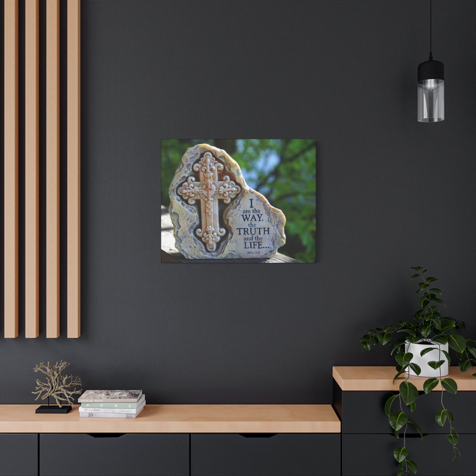Scripture Canvas I Am The Way John 14:6 Christian Wall Art Bible Verse Print Ready to Hang-Express Your Love Gifts