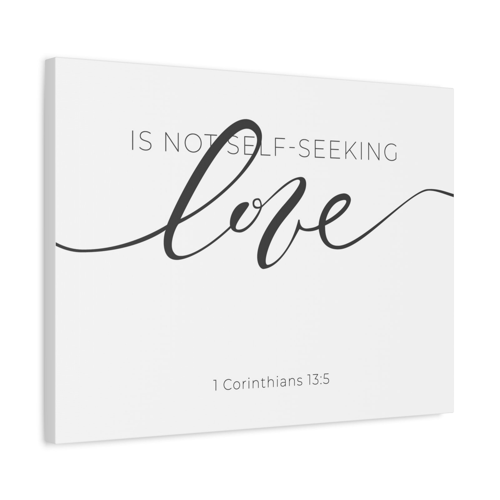 Scripture Canvas Love Cursive 1 Corinthians 13:5 Christian Wall Art Bible Verse Print Ready to Hang-Express Your Love Gifts