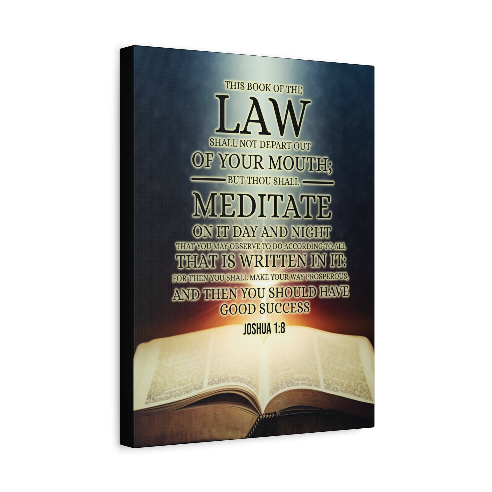 Scripture Canvas Book of the Law Joshua 1:8 Christian Wall Art Bible Verse Print Ready to Hang-Express Your Love Gifts