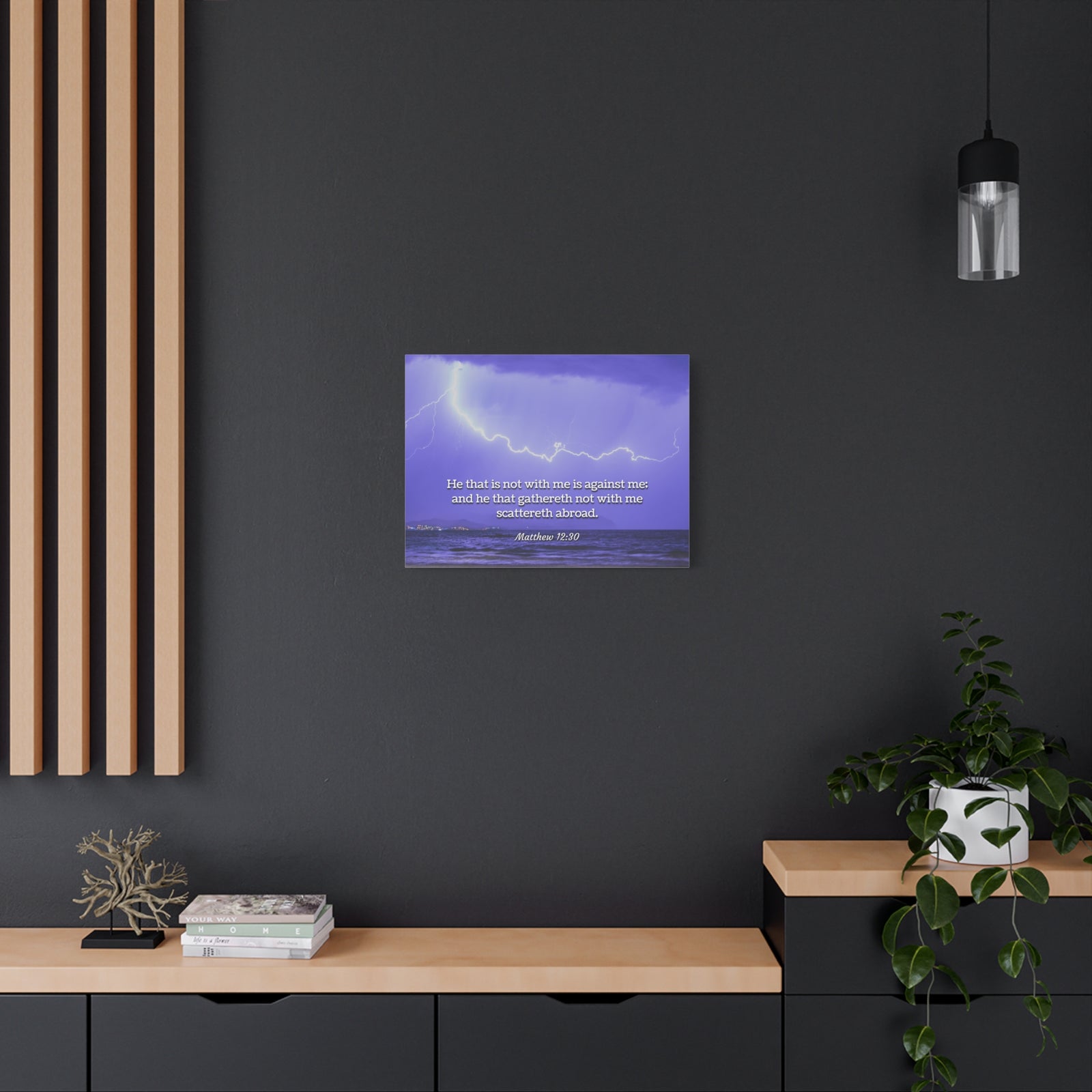 Scripture Canvas With Christ Matthew 12:30 Christian Wall Art Bible Verse Print Ready to Hang-Express Your Love Gifts