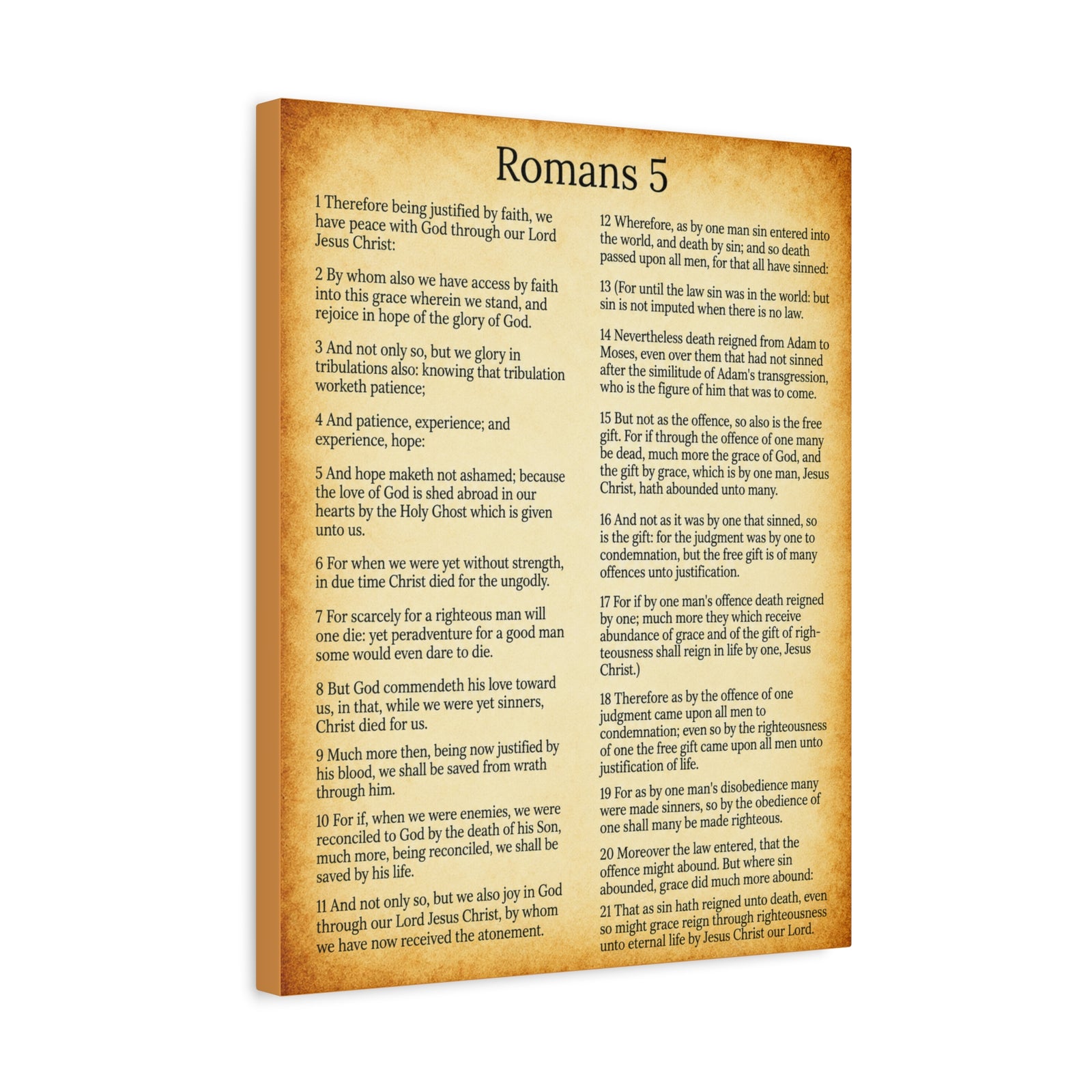 Scripture Walls Romans 5 Gold Christian Wall Art Print Ready to Hang Unframed-Express Your Love Gifts