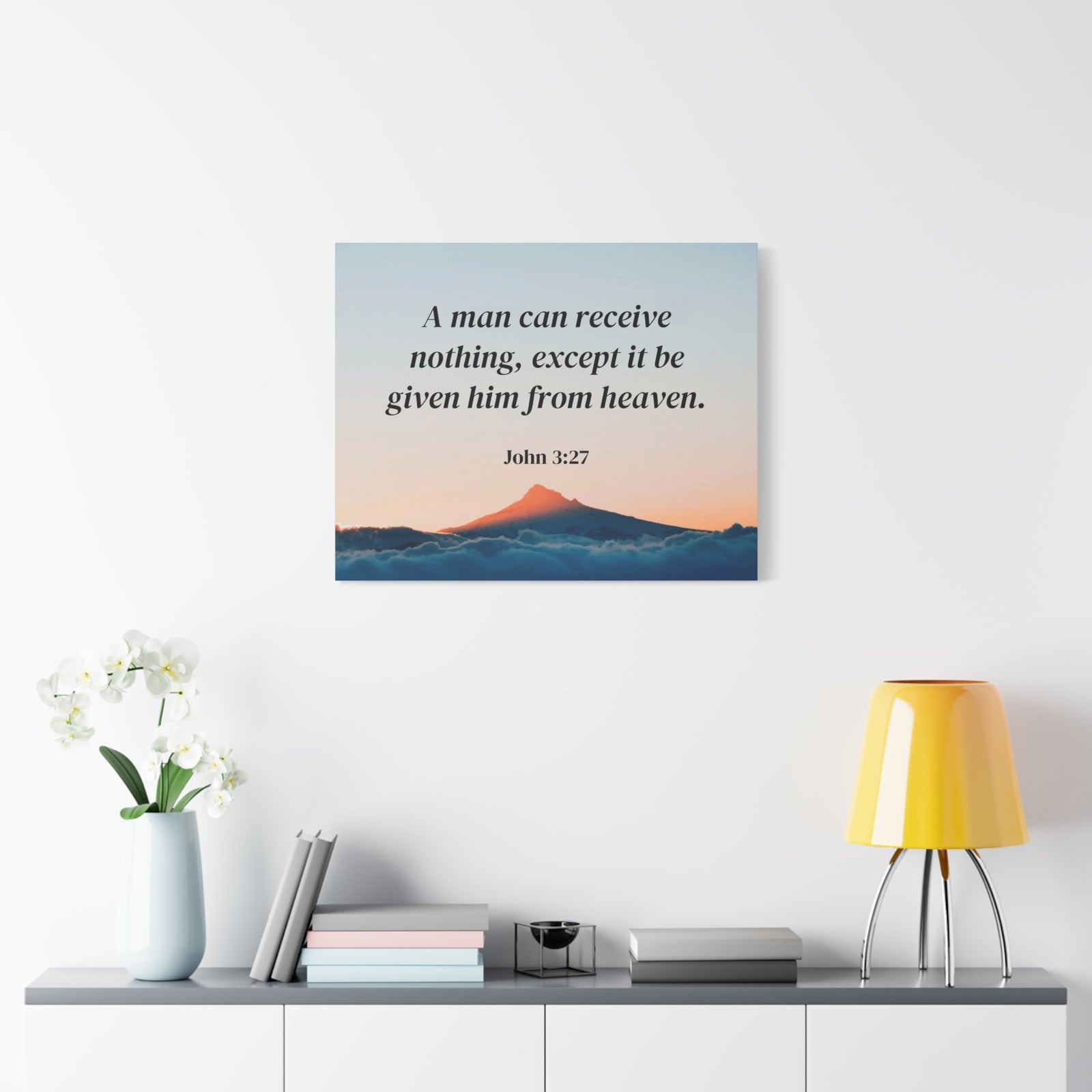 Scripture Canvas From Heaven John 3:27 Christian Wall Art Bible Verse Print Ready to Hang-Express Your Love Gifts